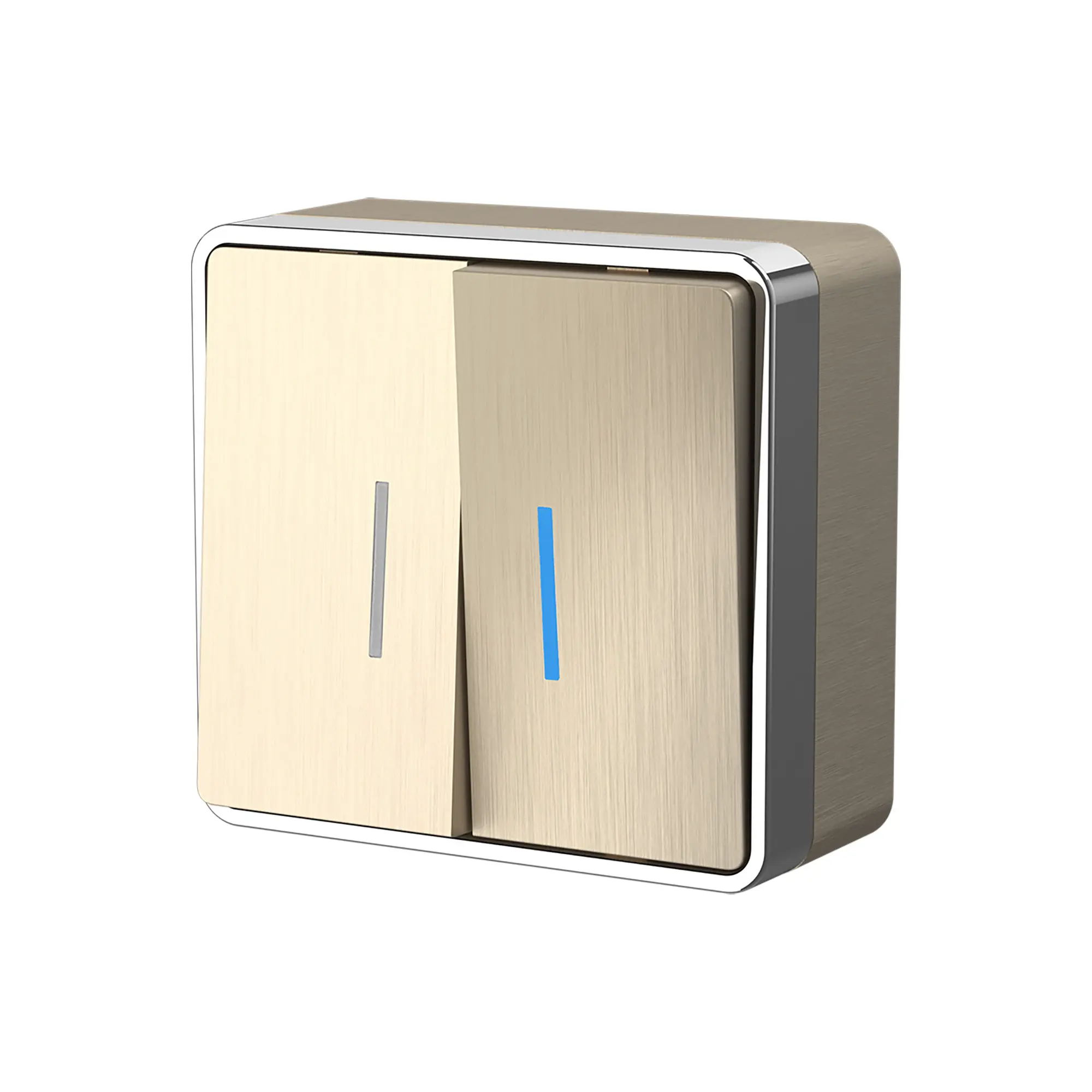 Изображение товара Выключатель накладной Werkel Gallant a051043 с подсветкой 2 клавиши цвет шампань