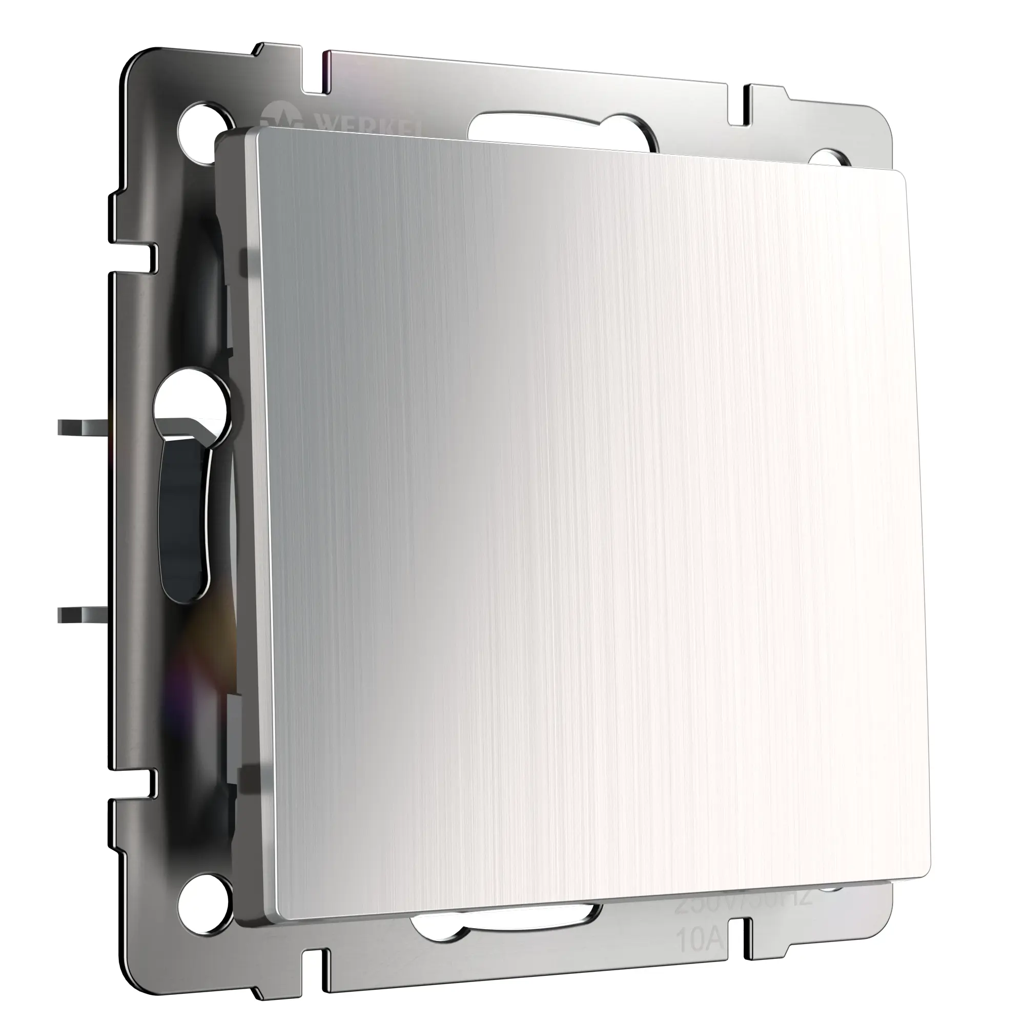 Изображение товара Встраиваемый одноклавишный выключатель Werkel серебряный IP20 250 В 10 А