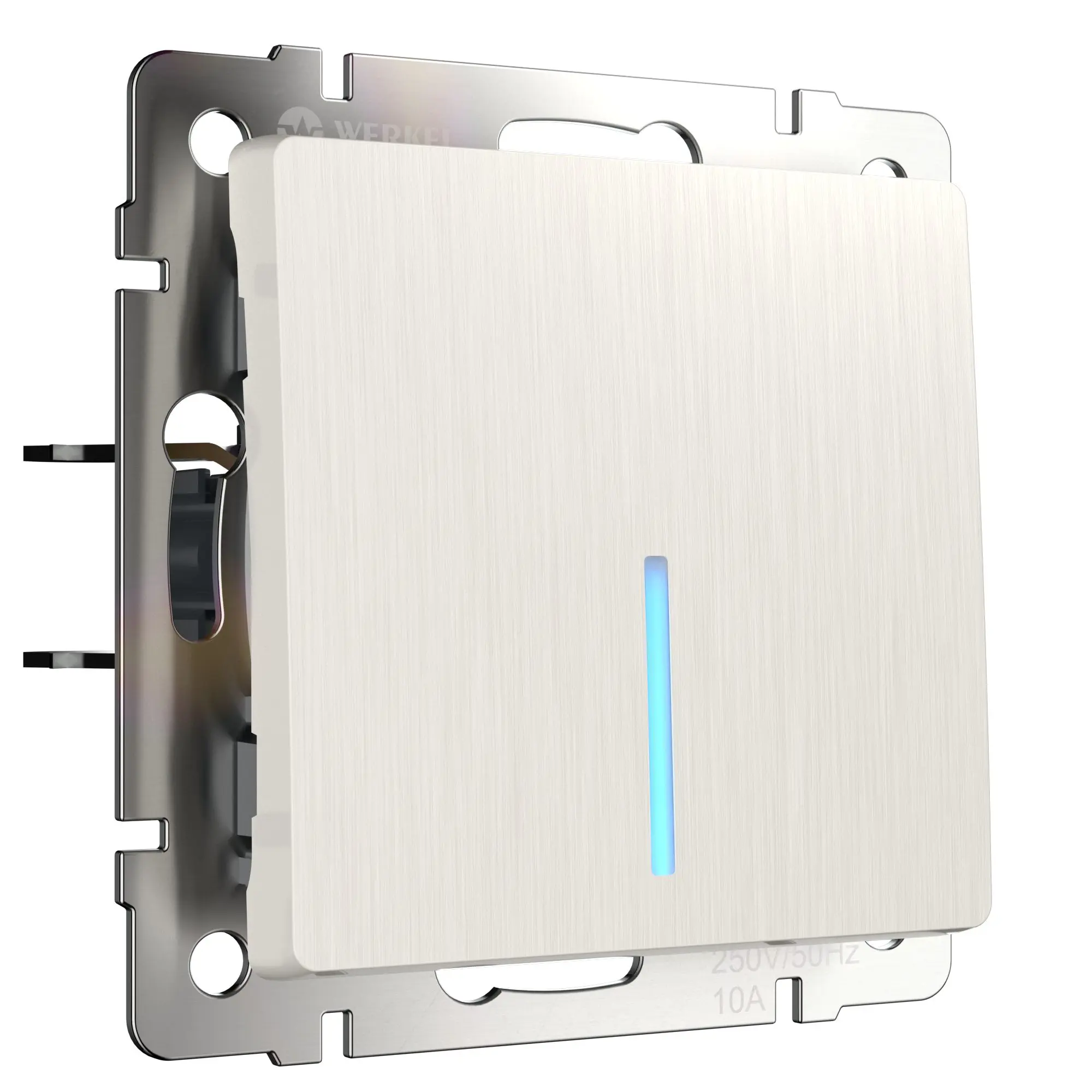 Изображение товара Выключатель Werkel одноклавишный с LED подсветкой перламутровый W1110113