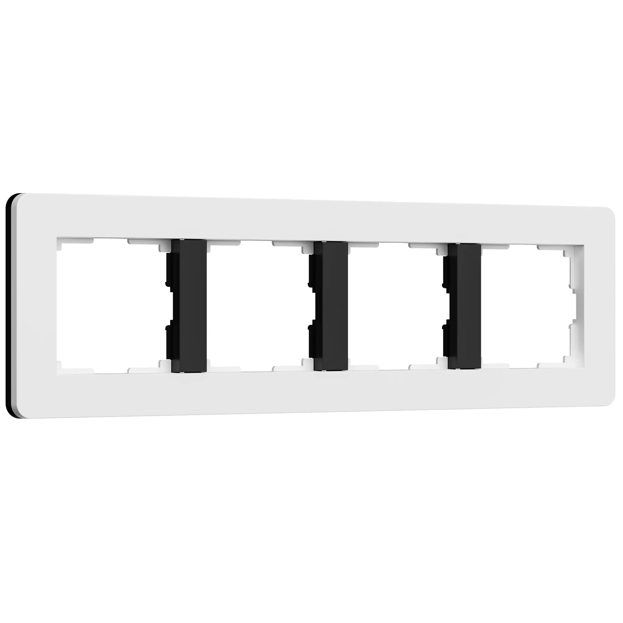 Изображение товара Рамка для розеток и выключателей Werkel Split W0043068 4 поста цвет белый/черный