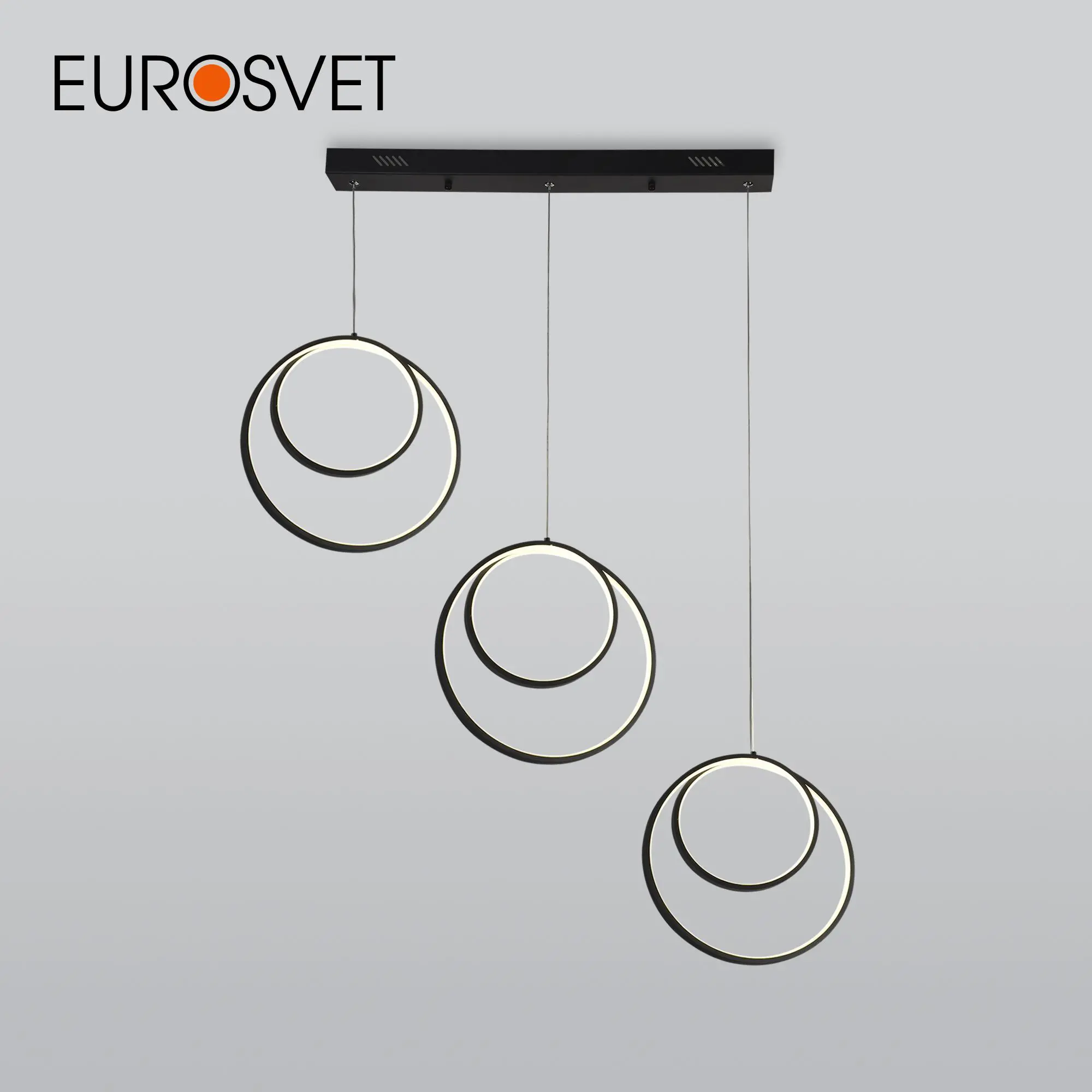 Изображение товара Светильник подвесной светодиодный Eurosvet 90308/3 черный 9 м² нейтральный белый свет цвет черный