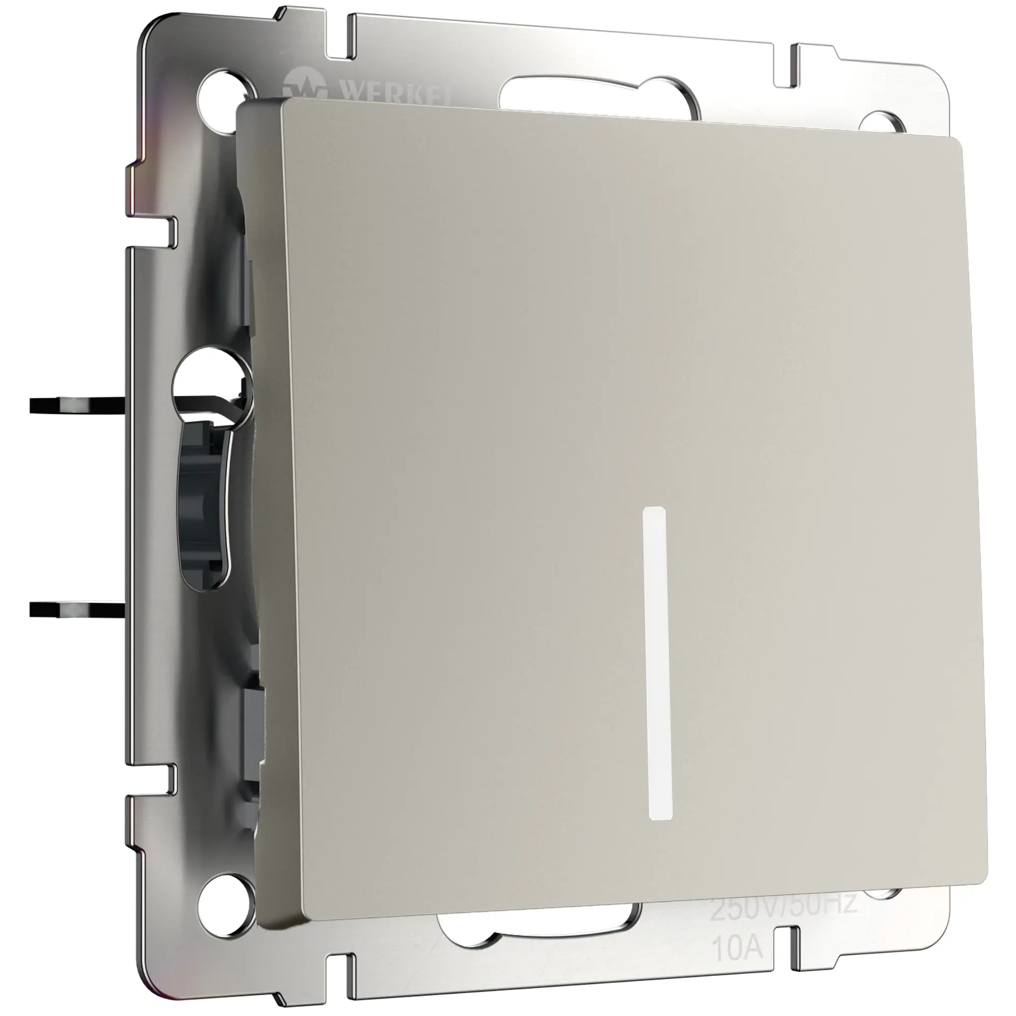 Изображение товара Выключатель встраиваемый Werkel одноклавишный с подсветкой дымчатый W1210104