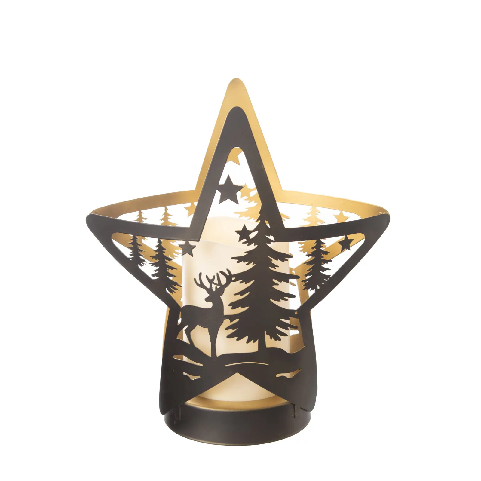 Изображение товара Фонарик декоративный Risalux Звезда 3xААА черный 10.5x21.8x23см 10513985