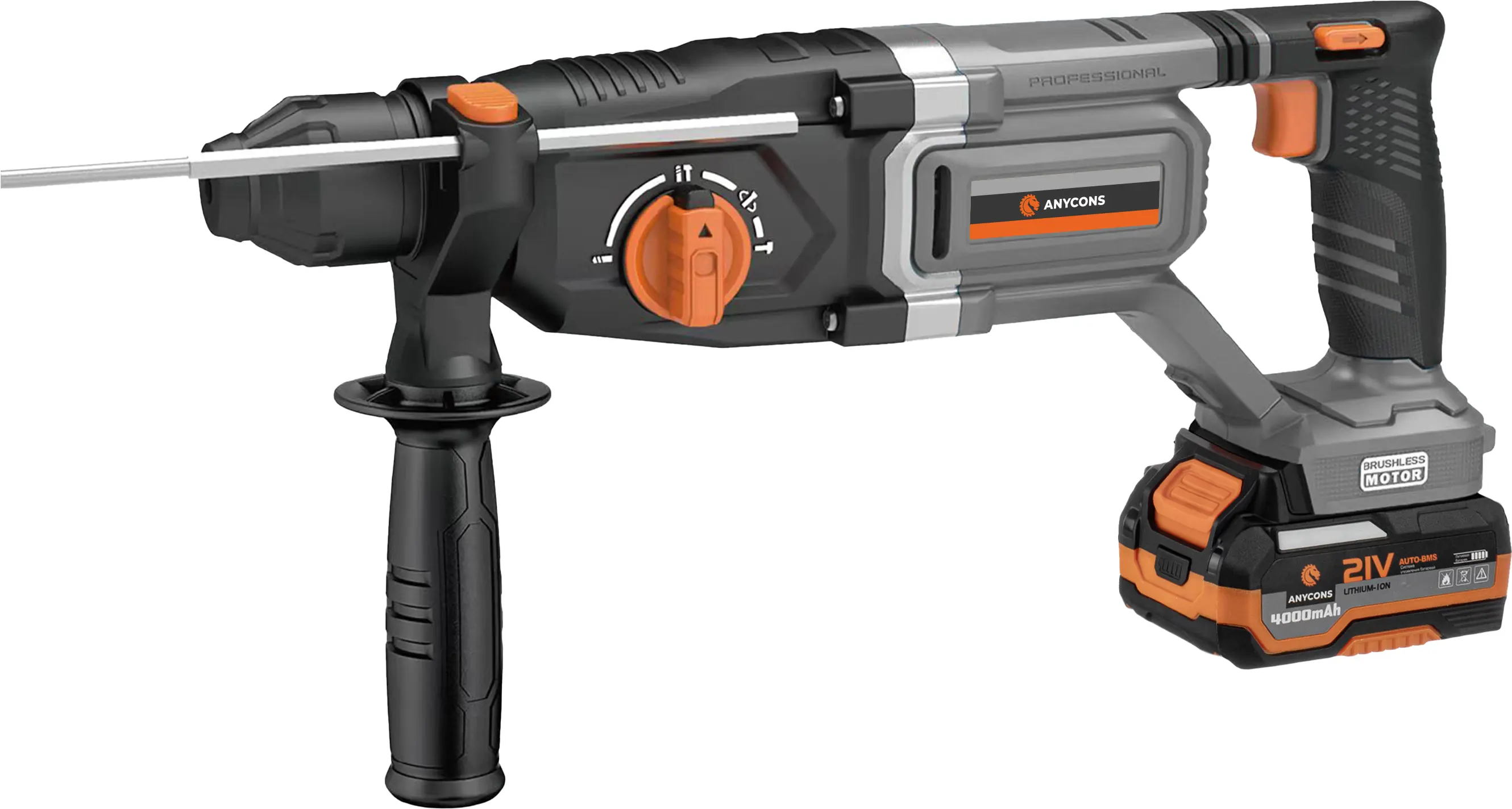 Изображение товара Аккумуляторный перфоратор ANYCONS AC-H509 21 В 4 Ач 2.8 Дж SDS Plus профессиональный