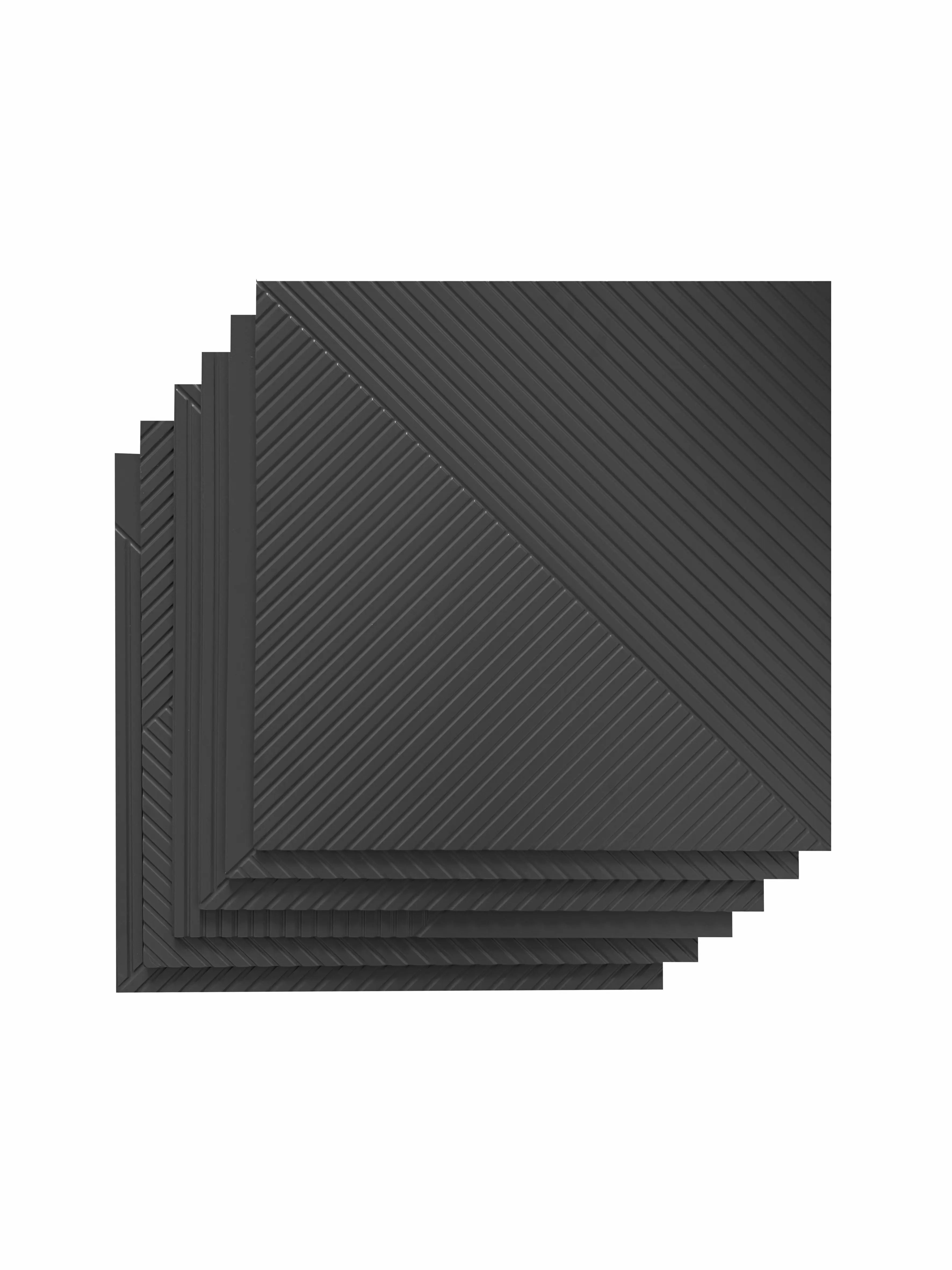 Изображение товара Стеновая панель 3D Ягель и панели ПР графит 500x500x0.6мм 1.5м² 6шт