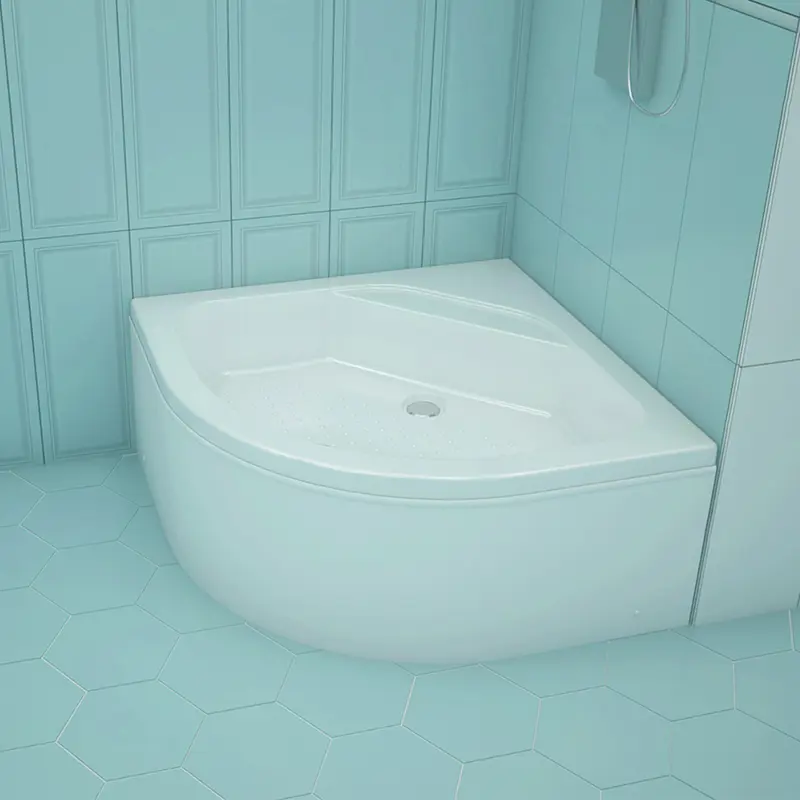 Изображение товара Поддон Melodia della vita Round Plus акриловый 90x90x35.5 высокий 1/4 круга цвет белый, слив 50 мм