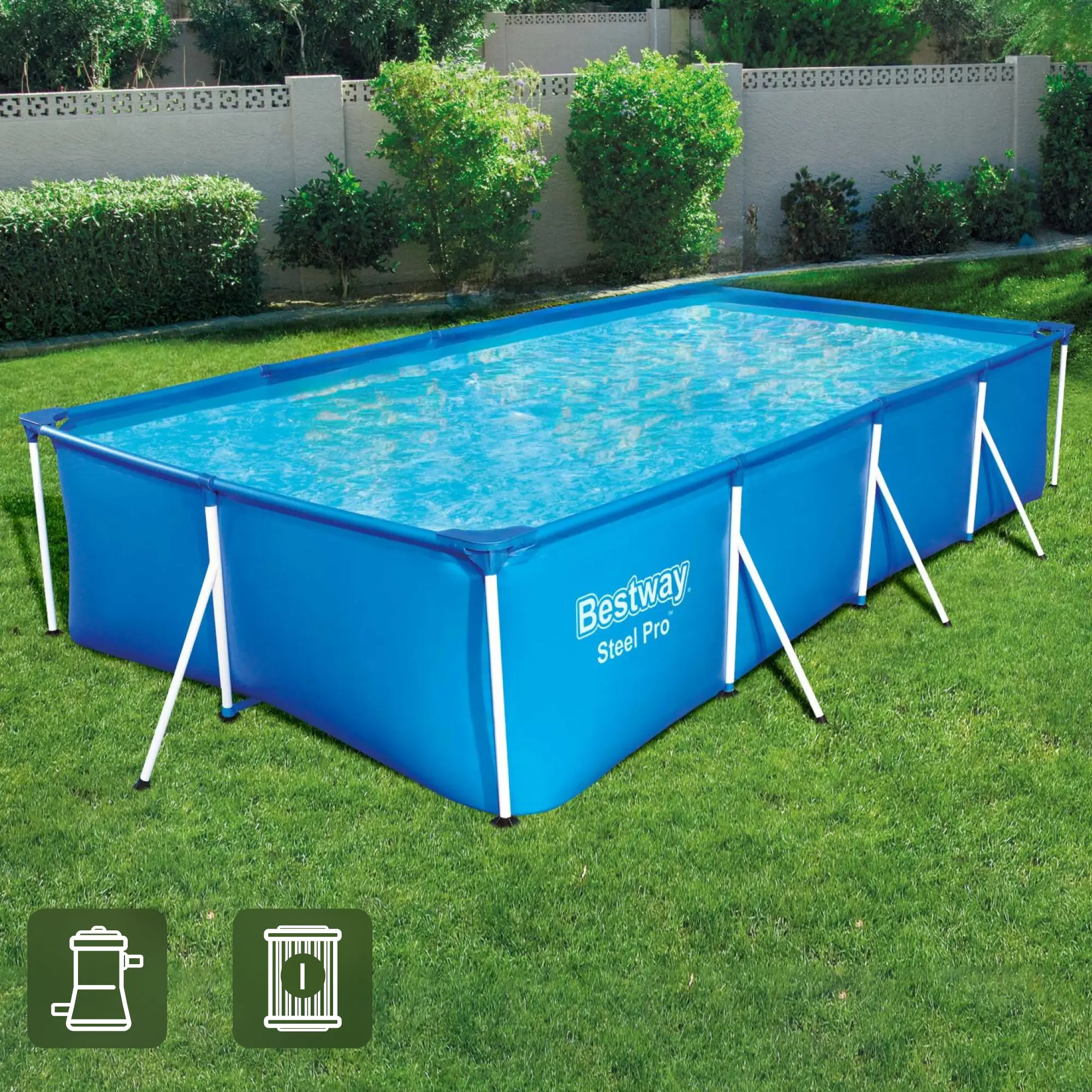 Изображение товара Бассейн каркасный прямоугольный Bestway 56424 BW 400x211x81 см 5700 л