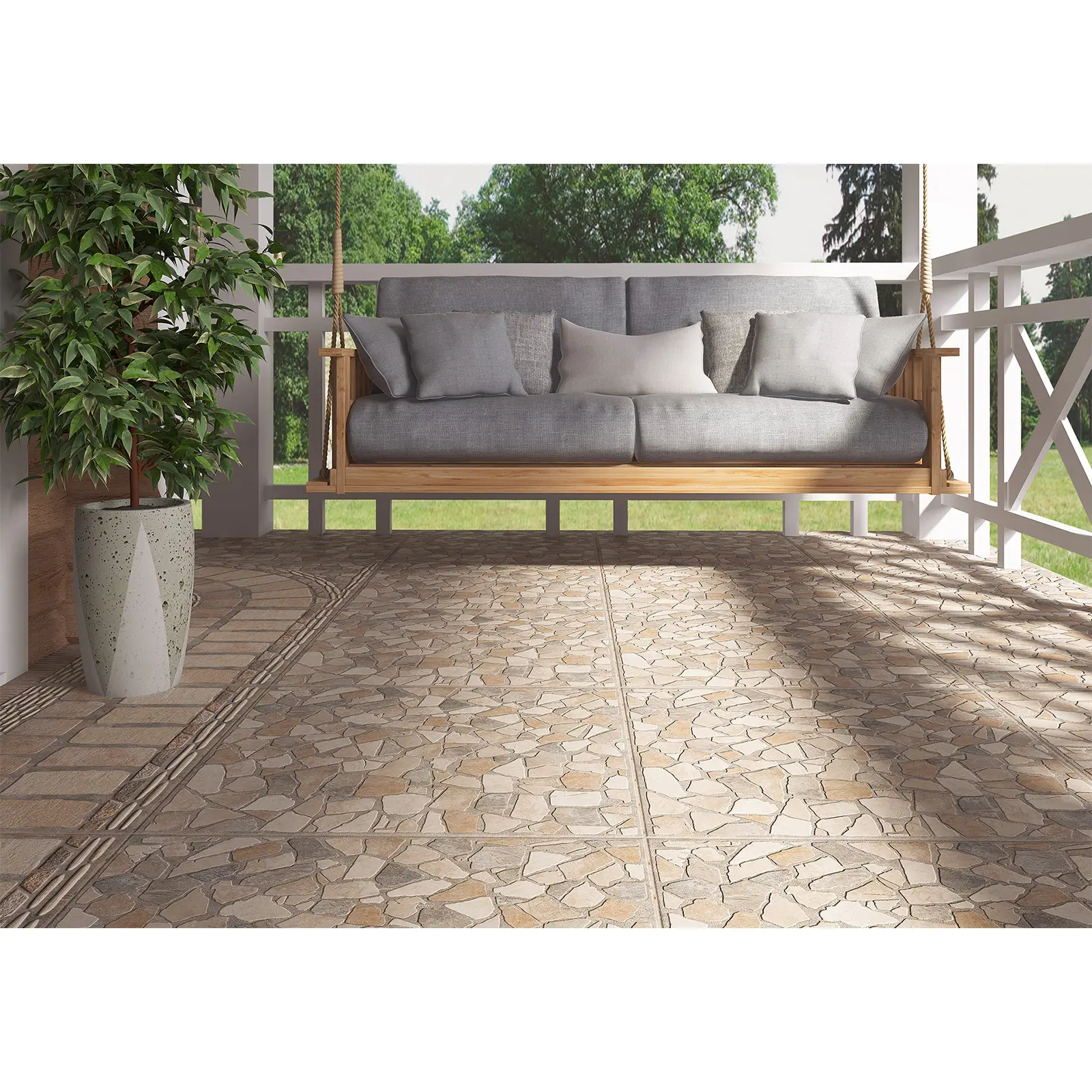 Изображение товара Керамогранит Alma Ceramica Stail 60x60 см матовый коричневый для пола и стен