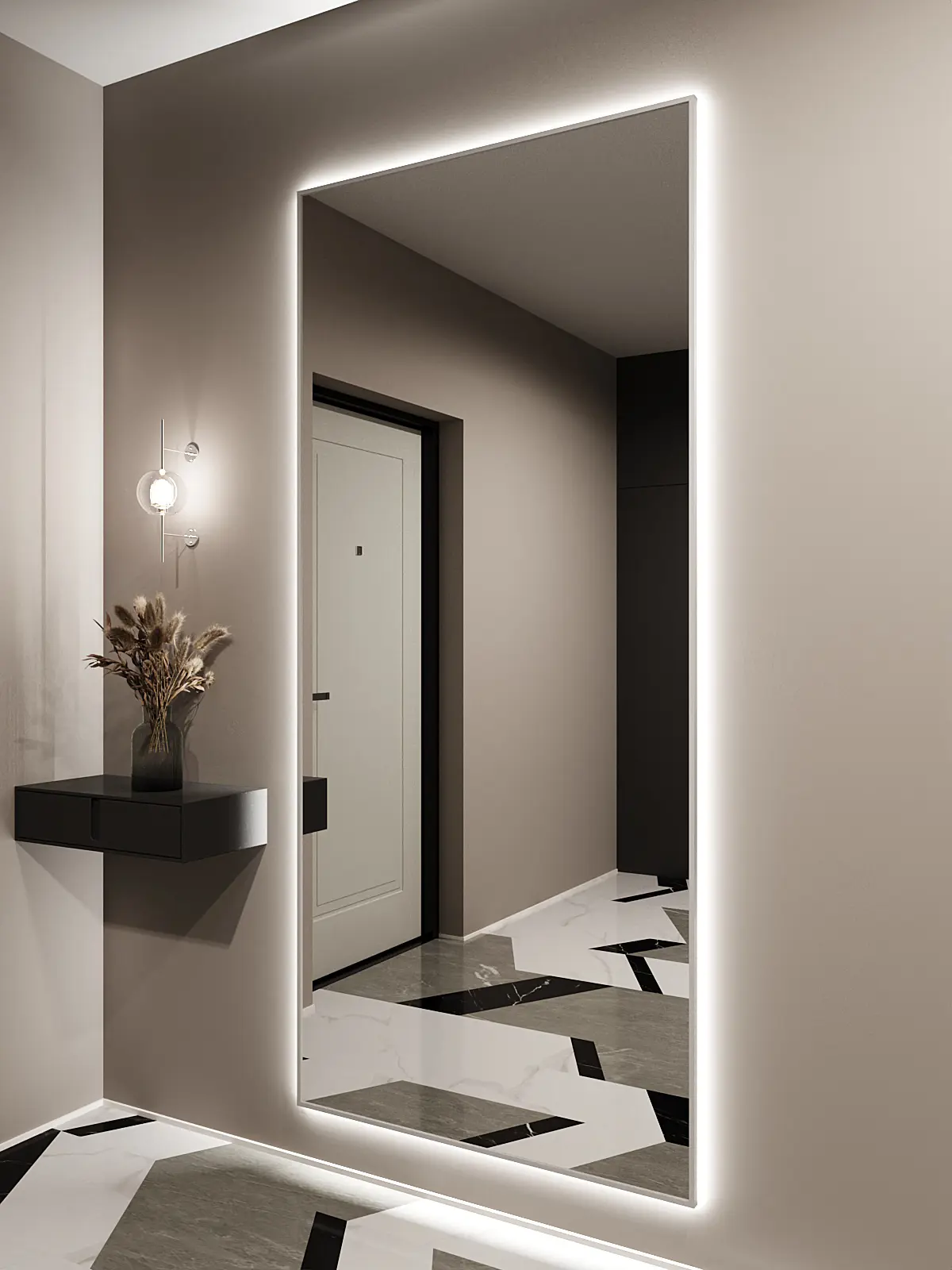 Изображение товара Зеркало с подсветкой Alumirror 20090с6000К 200x90 см в алюминиевой раме настенное цвет серебро