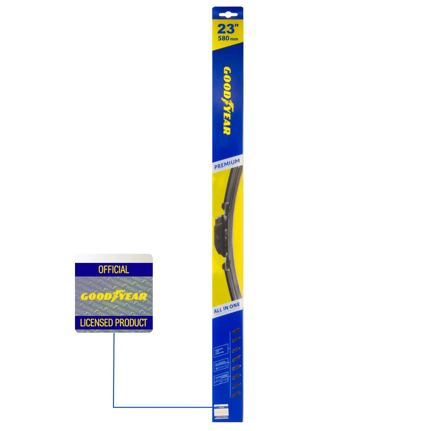 Изображение товара Щетка стеклоочистителя Goodyear Premium GY000443 23/58 см всесезонная 9 переходников