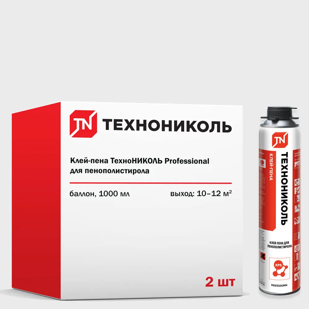 Изображение товара Клей-пена ТехноНИКОЛЬ для пенополистирола 2000мл 2шт