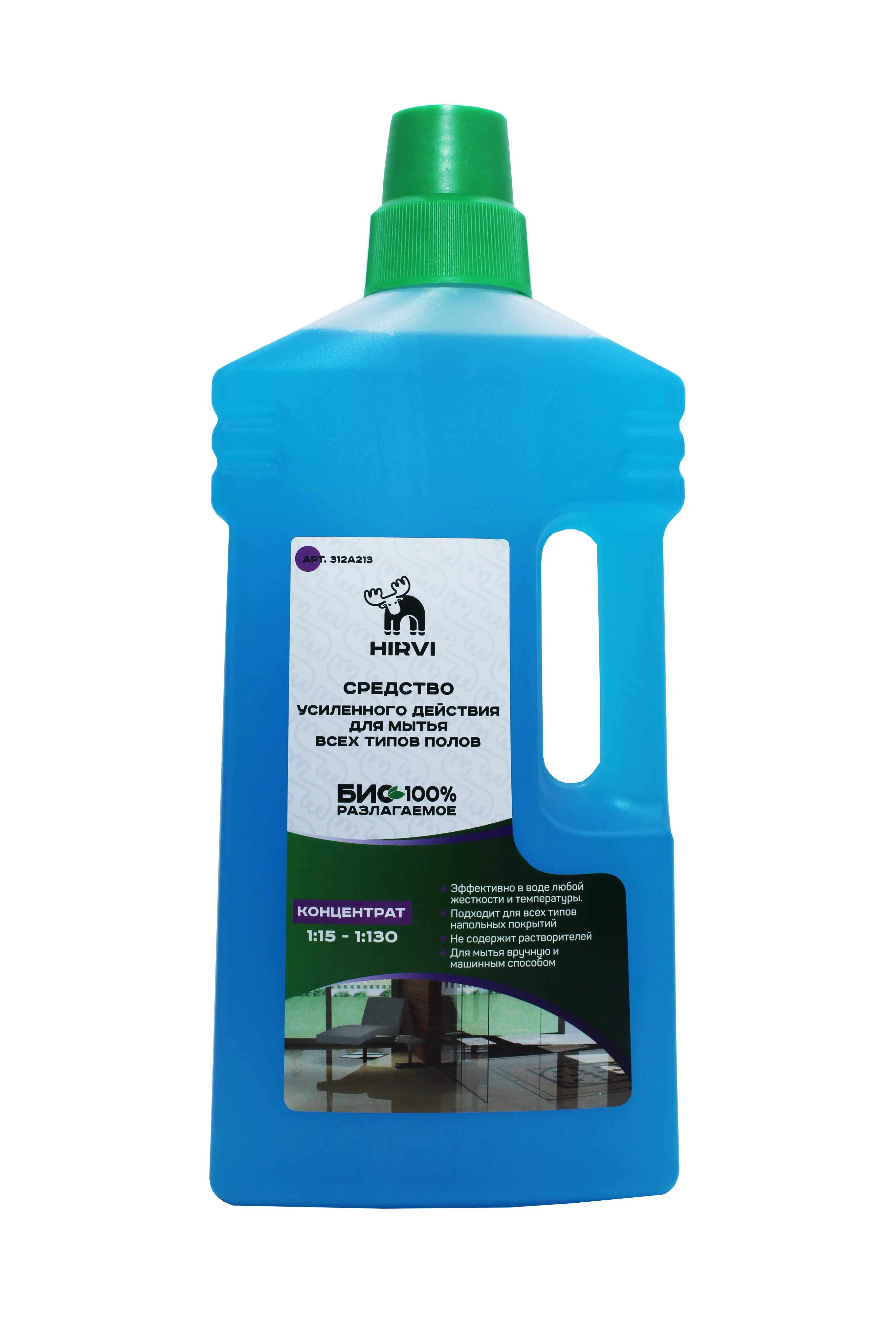 Изображение товара Чистящее средство для пола Hirvi Wipe Clean 15/130 концентрат 1:15 1:130 1л