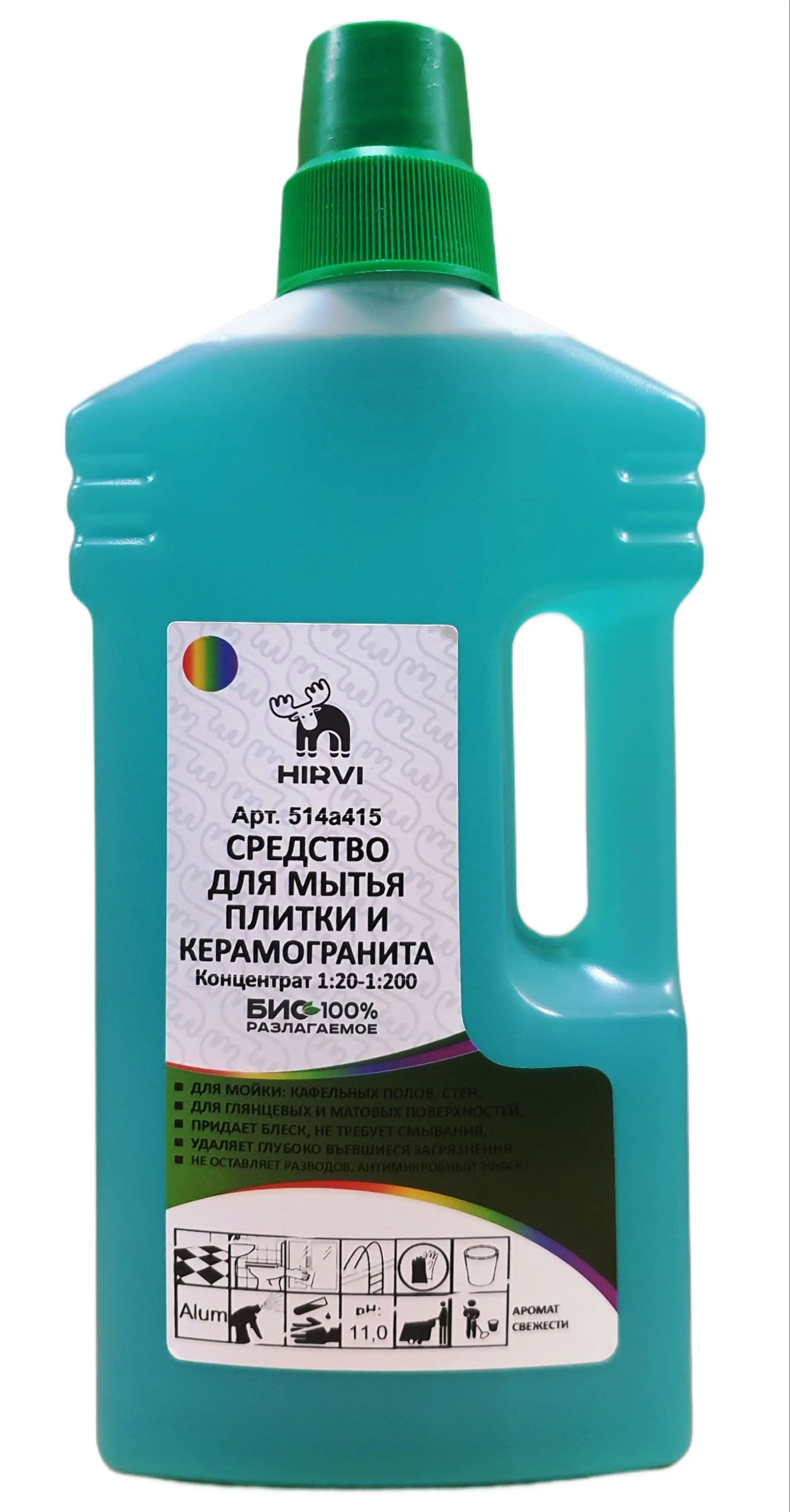 Изображение товара Чистящее средство Hirvi Wipe Clean Kerama для плитки и керамогранита концентрат 1:20 1:200 1л