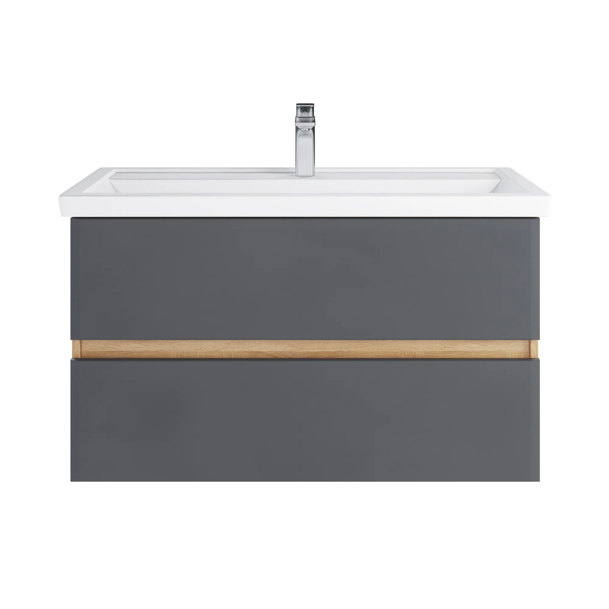 Изображение товара Тумба с раковиной в ванную Ruvann Glory 100 раковина Фостер 100 подвесная цвет дуб сонома светлый; графит софт