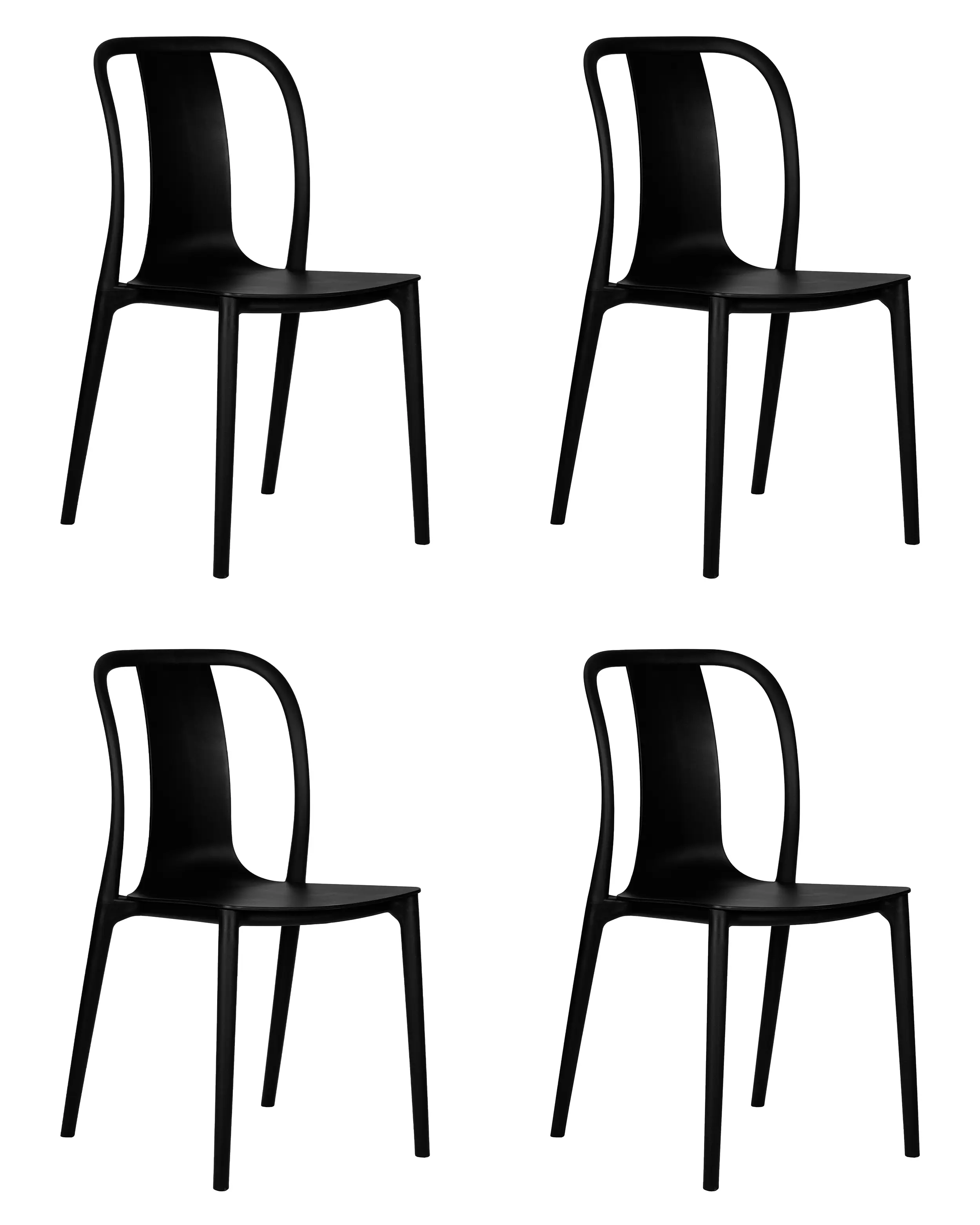 Изображение товара Комплект 4 кухонных стульев Dobrin Adam lmzl-pp669 черный современный дизайн