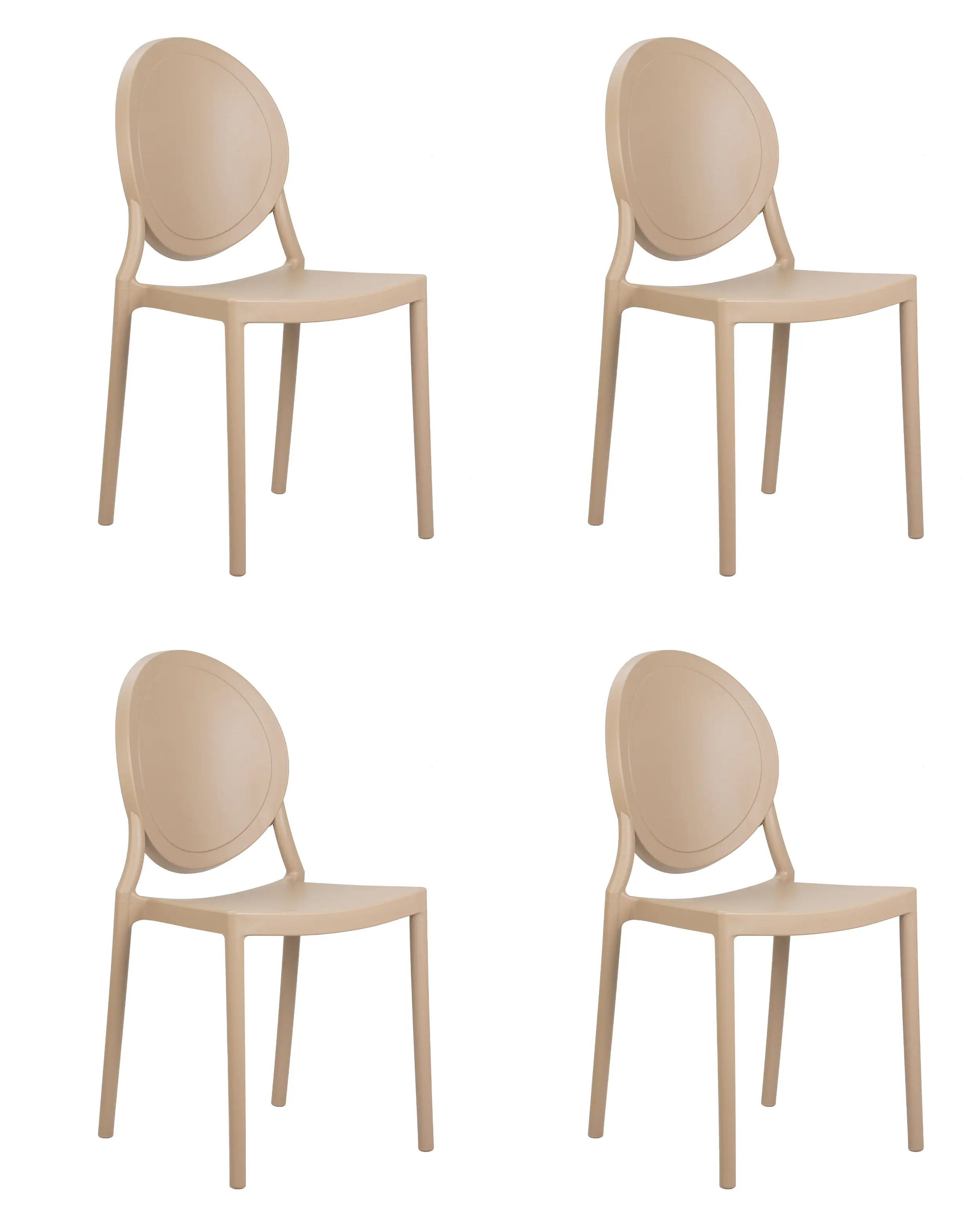 Изображение товара Кухонный пластиковый стул Dobrin Albert lmzl-pp712 41x41x46 см бежевый