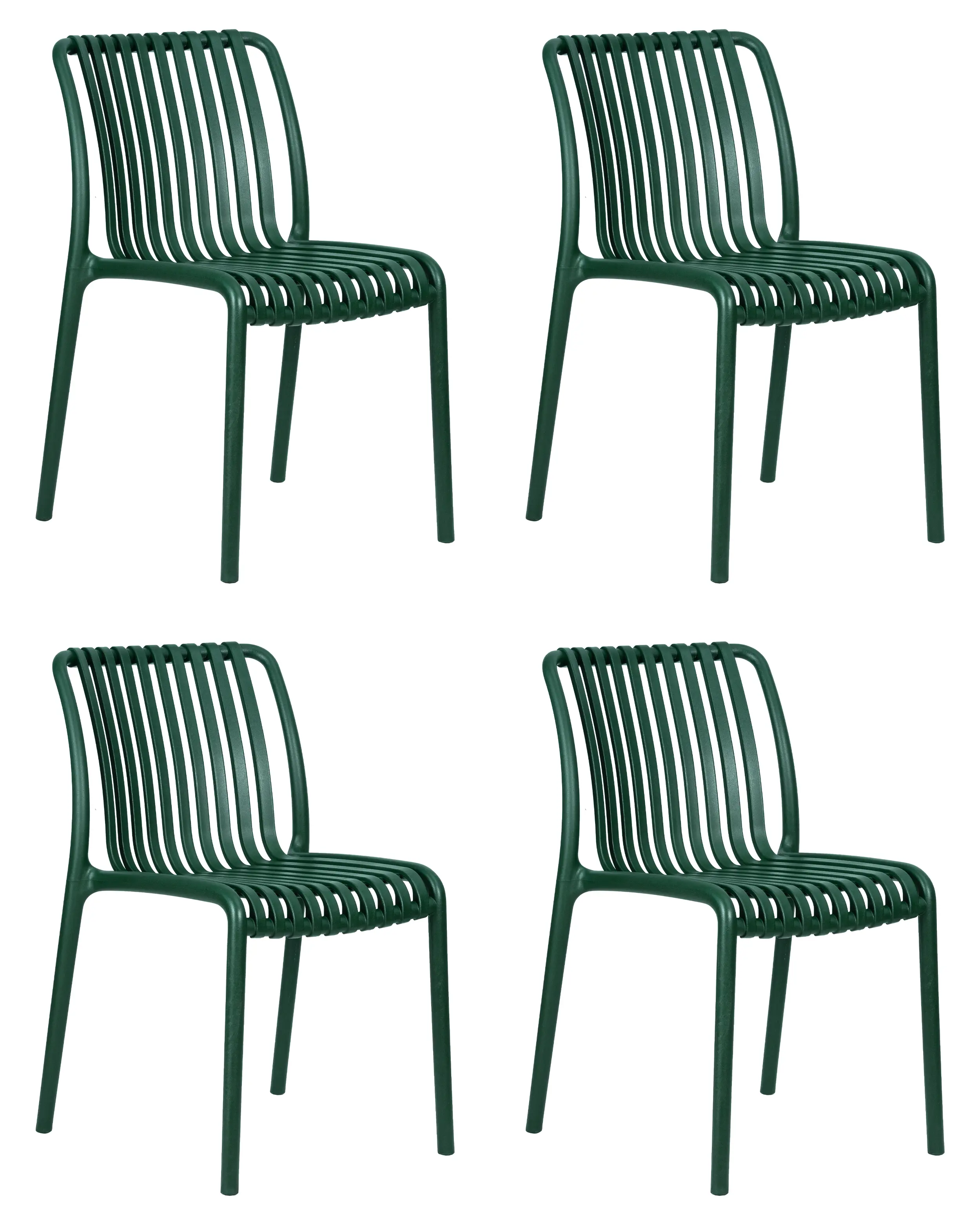 Изображение товара Комплект кухонных стульев 4 шт Dobrin Walter lmzl-pp776 45.5x46x59.5 см пластик цвет темно-зеленый