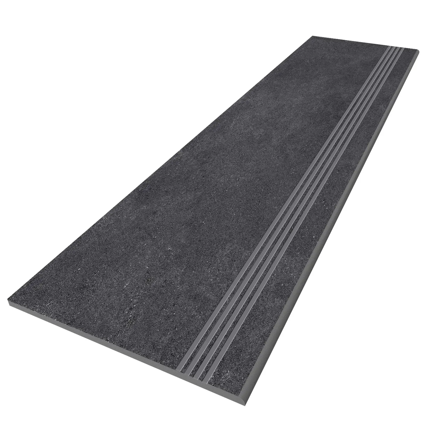 Изображение товара Ступень из керамогранита Estima Luna LN04 30x120 см черная с эффектом цемента