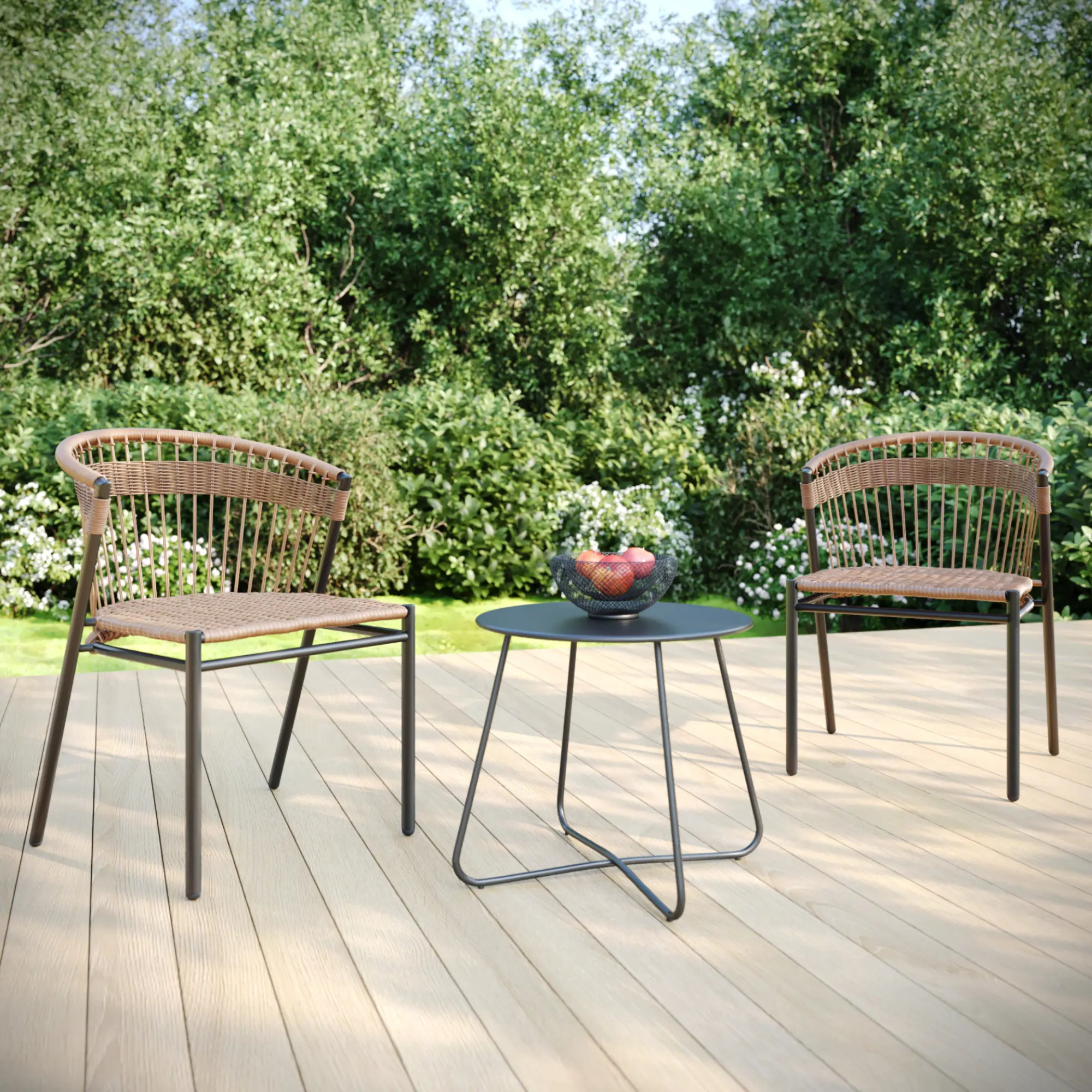 Изображение товара Набор садовой мебели для отдыха Балконный искусственный ротанг натуральный