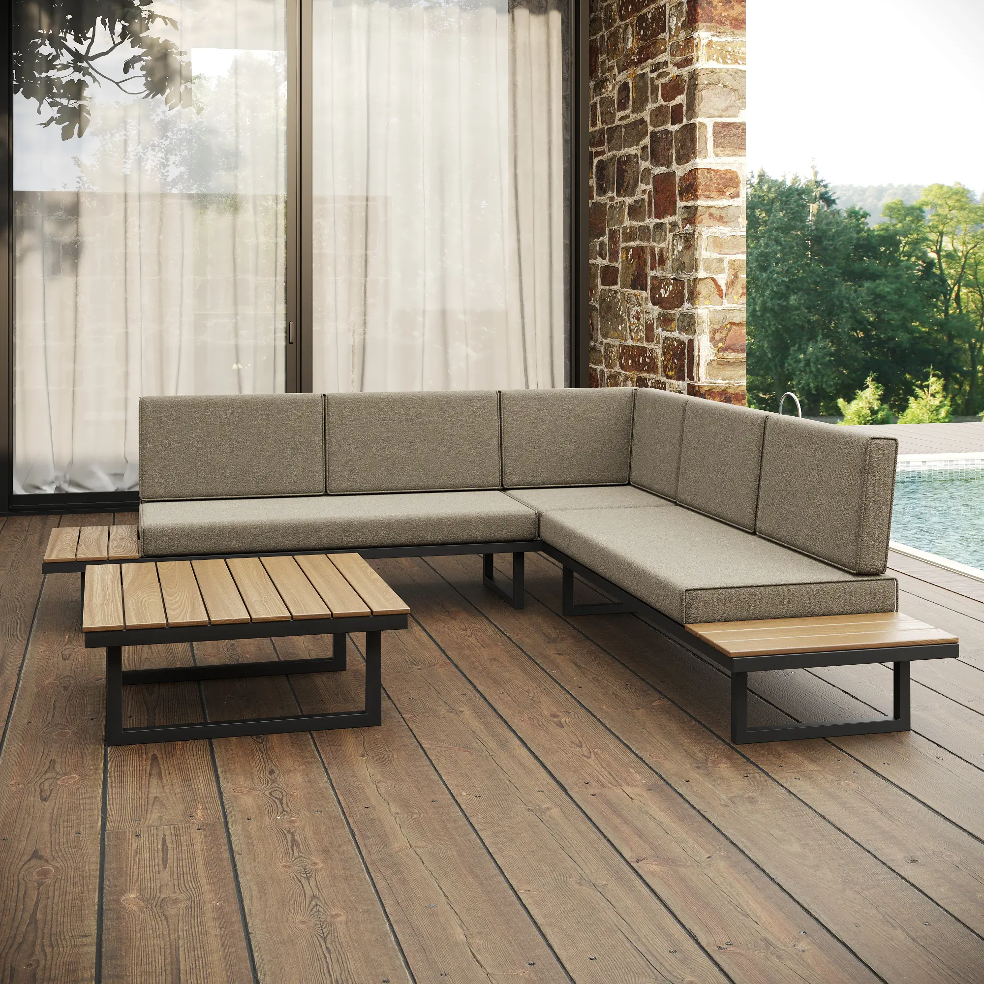 Изображение товара Набор садовой мебели Greengard Флоренция из сталь и искусственного ротанга