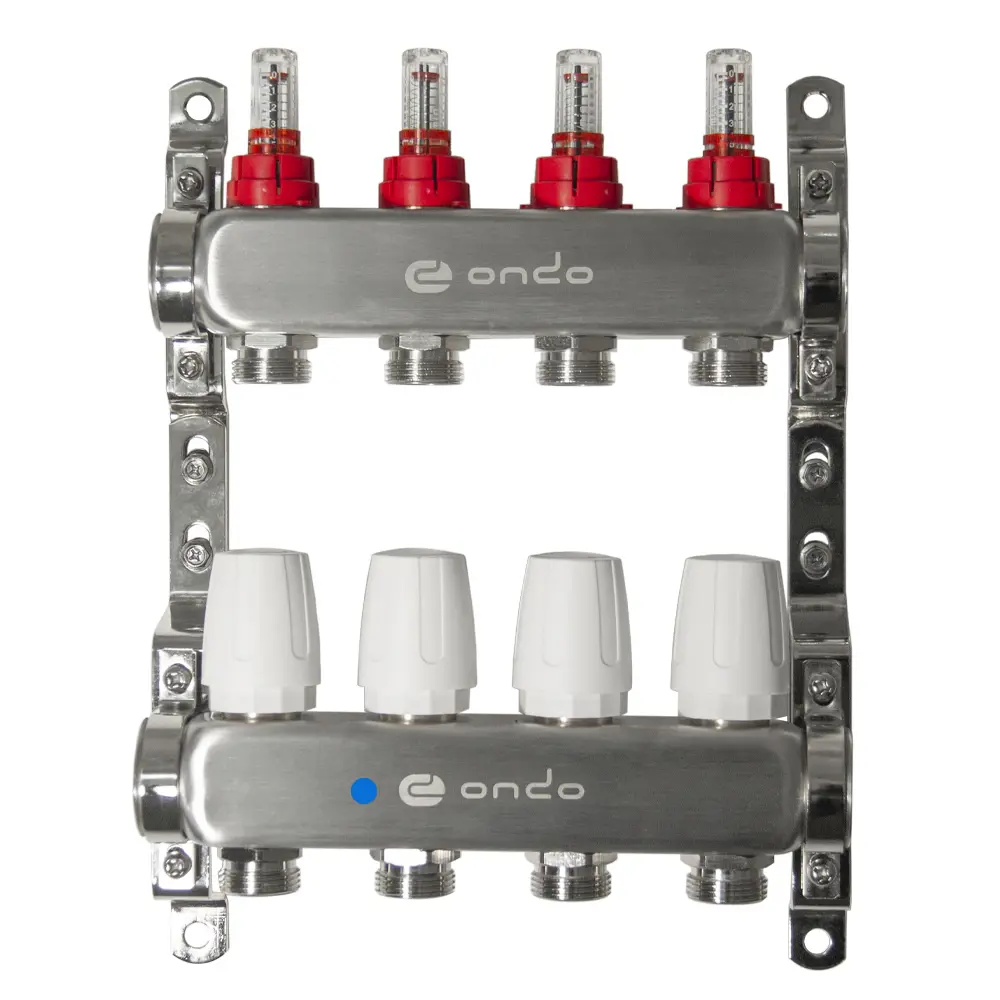 Изображение товара Коллектор с расходомерами и термостатическими клапанами Ondo на 6 выходов 3/4"x1" BKGWDV04