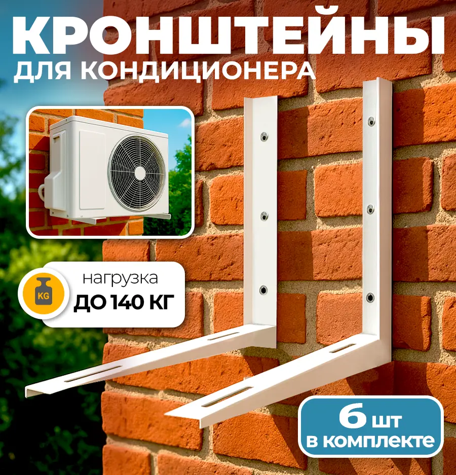 Изображение товара Кронштейн для кондиционера и сплит-системы 450x400 мм Белый металлопластиковый