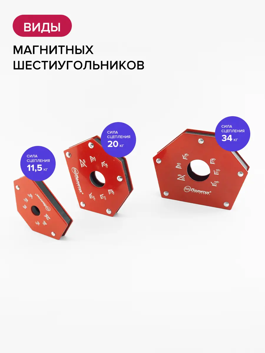 Изображение товара Шестиугольник магнитный для сварки Политех 9053106 230 мм