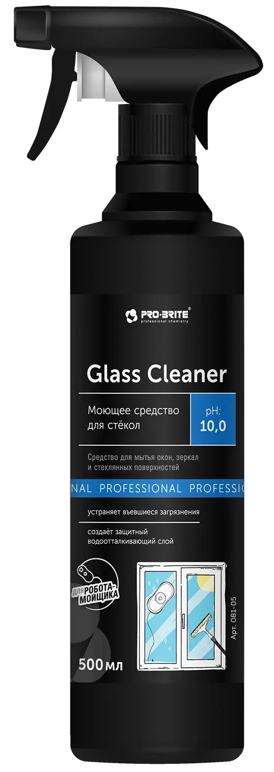 Изображение товара Средство чистящее для стекол и зеркал Pro-Brite Glass Cleaner 500 мл