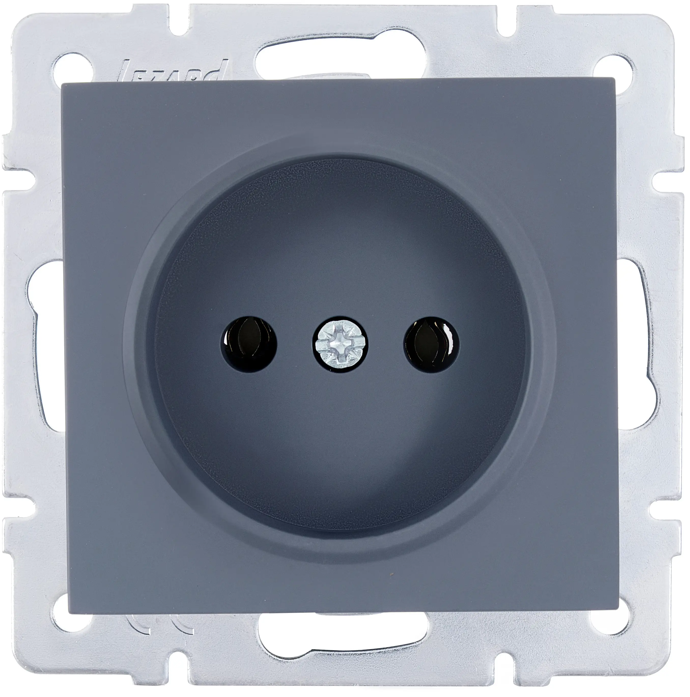 Изображение товара Встраиваемая розетка Lezard Vesna 742-3488-121B без заземления, IP20, 1 пост, цвет графит