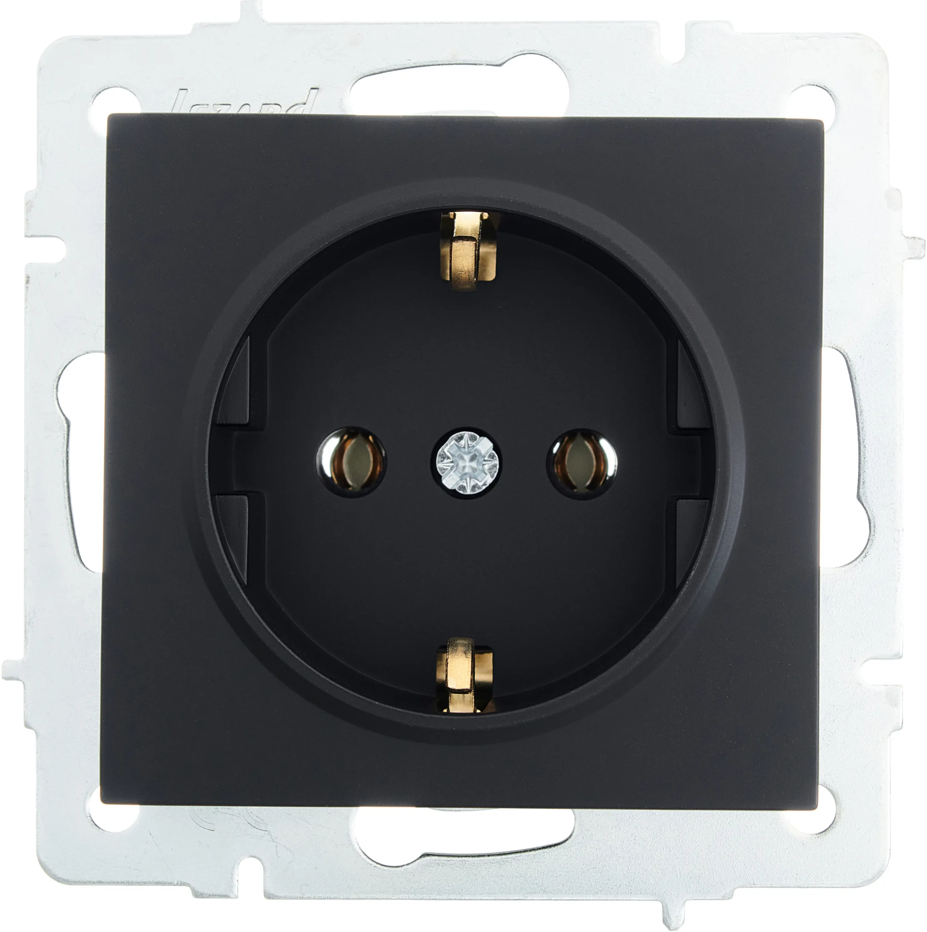 Изображение товара Розетка встраиваемая Lezard Vesna 742-4288-122B с заземлением цвет черный