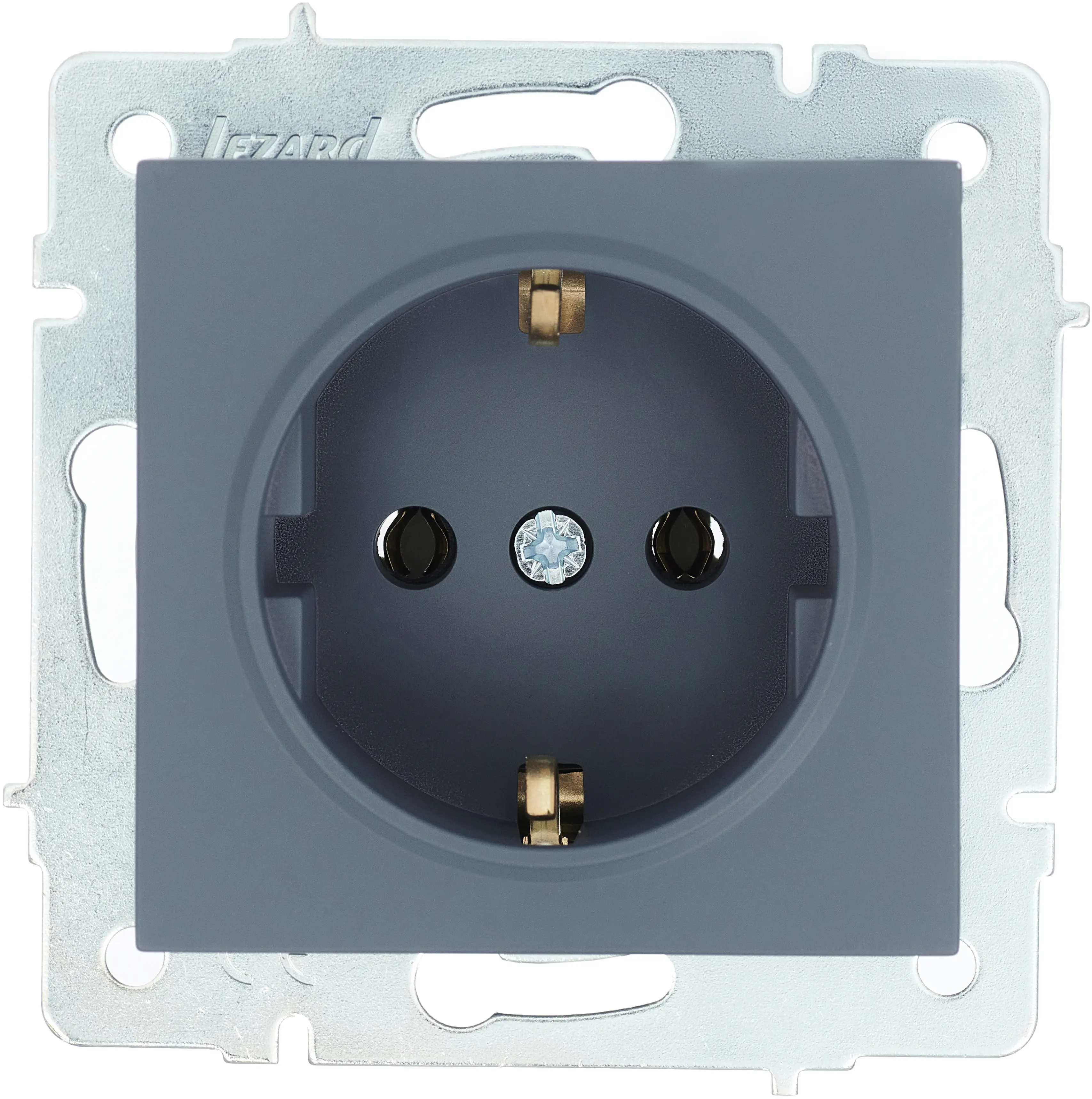 Изображение товара Розетка встраиваемая Lezard Vesna 742-3488-122B с заземлением графит