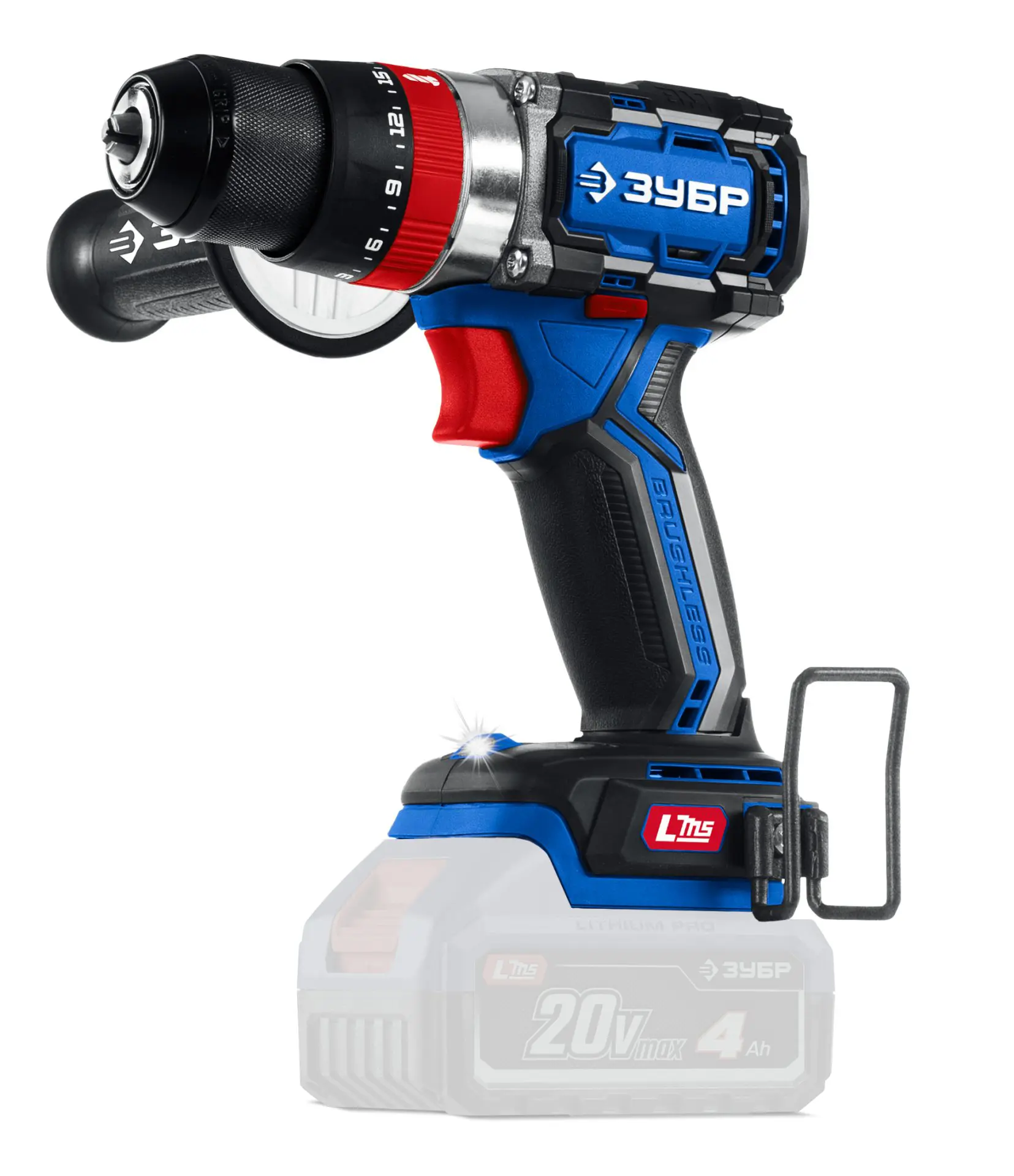 Изображение товара Дрель-шуруповерт аккумуляторная ударная бесщеточная Зубр Профессионал DBS-70, 20 В Li-Ion LMS без АКБ и ЗУ