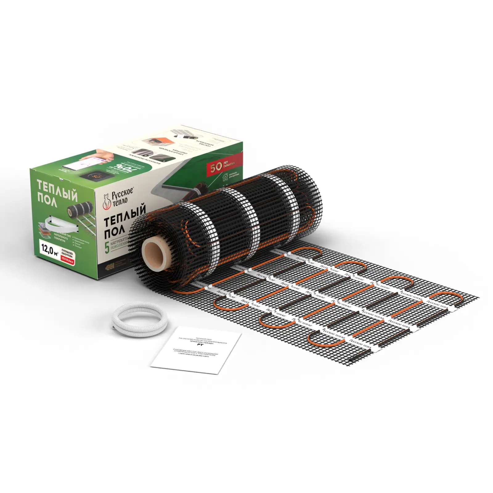 Изображение товара Нагревательный мат Русское тепло 12 м² мощностью 1920 Вт