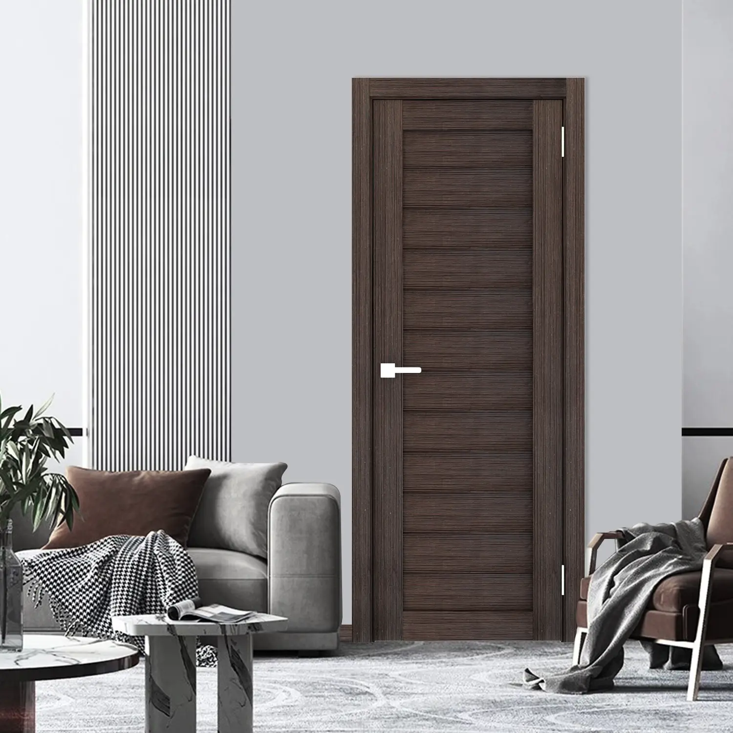 Изображение товара Межкомнатная дверь Глухая Лесма стиль Рондо 200х80 эковенге ПВХ Россия