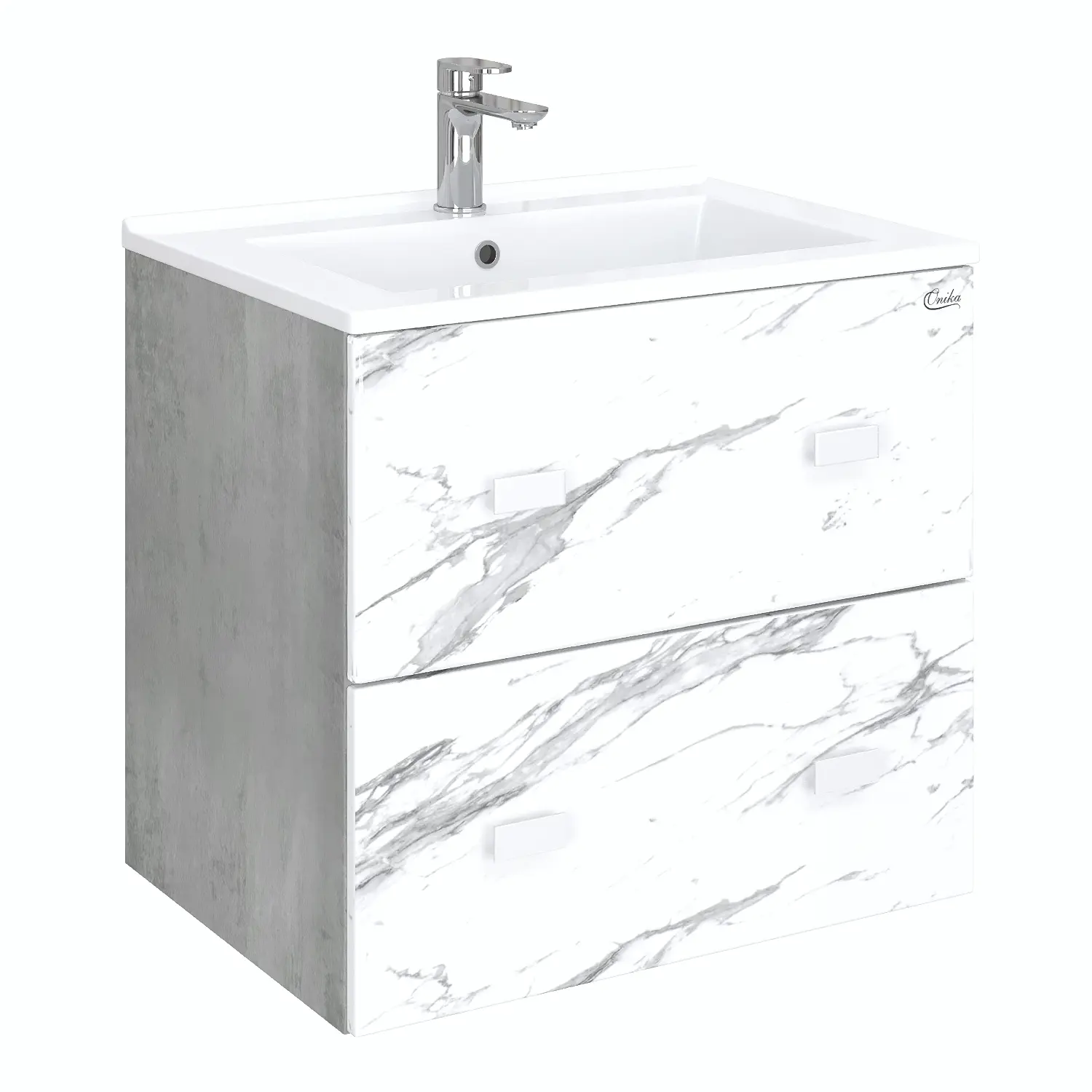 Изображение товара Тумба под раковину подвесная Onika Марбл 106548 65.5см цвет бетон