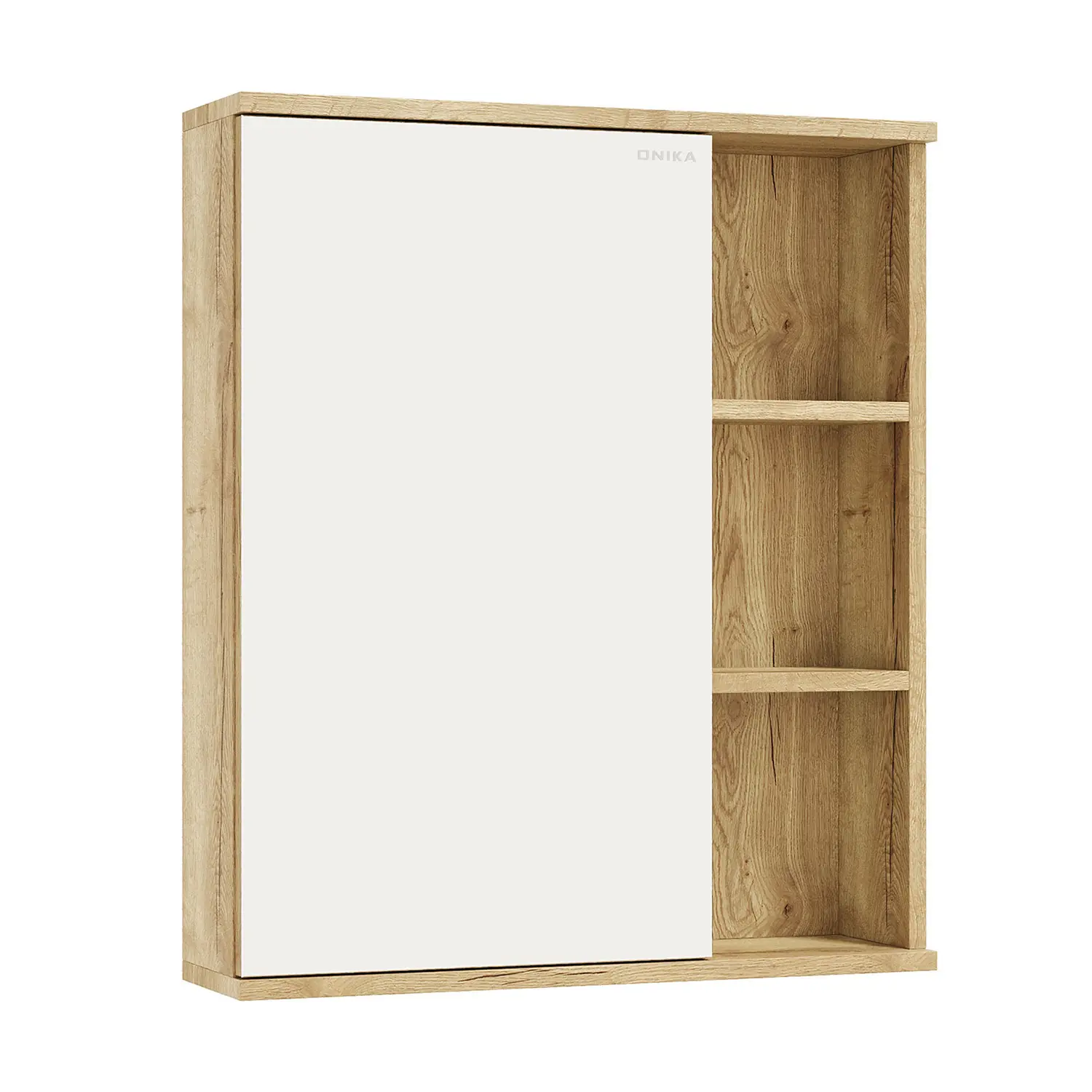 Изображение товара Шкаф зеркальный подвесной Onika 207036 70x68см цвет дуб