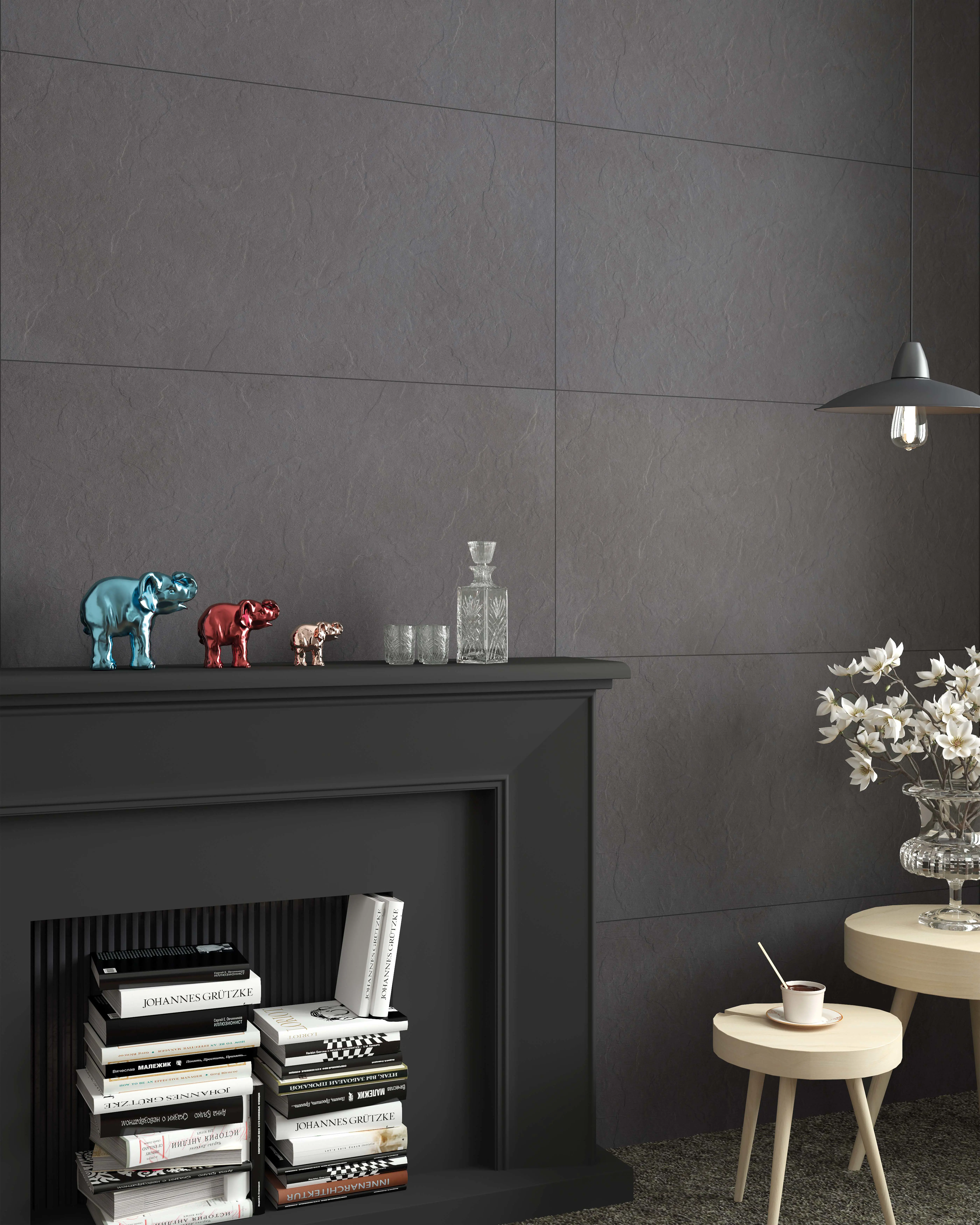 Изображение товара Керамогранит Crag Antracite 60x120 см серый для пола и стен турция