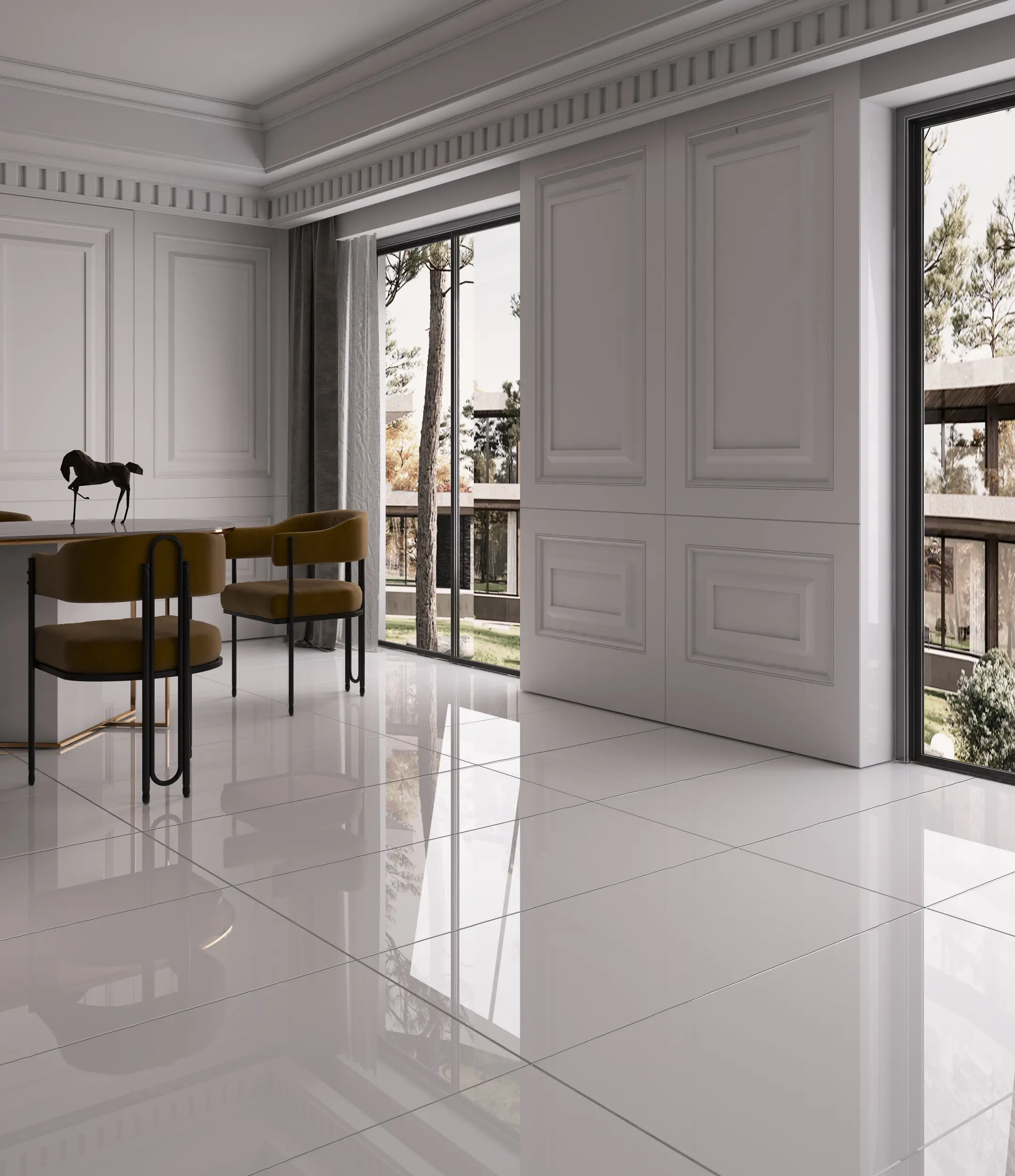 Изображение товара Керамогранит MARJINAL BEYAZ 59.5x119.5см светло-бежевый мрамор высокий показатель износостойкости