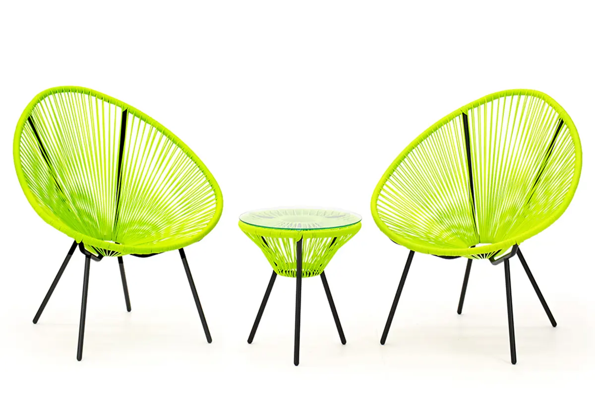 Изображение товара Набор садовой мебели для отдыха Kornera Акапулько 3 предмета искусственный ротанг зеленый