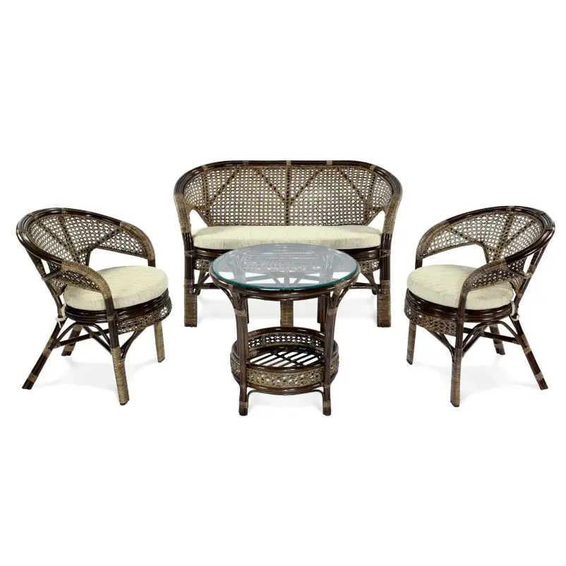 Изображение товара Комплект кофейный Пеланги 02/15 Б Classic Rattan стол, 2 кресла и диван
