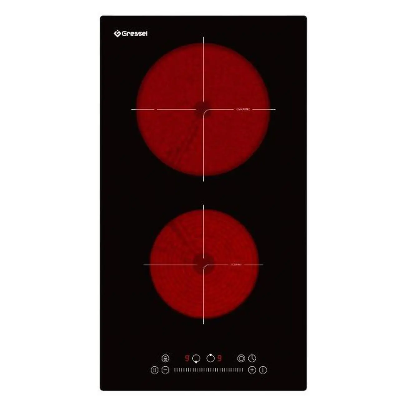 Изображение товара Электрическая варочная панель Gressel U30D28S100 30 см 2 конфорки цвет черный
