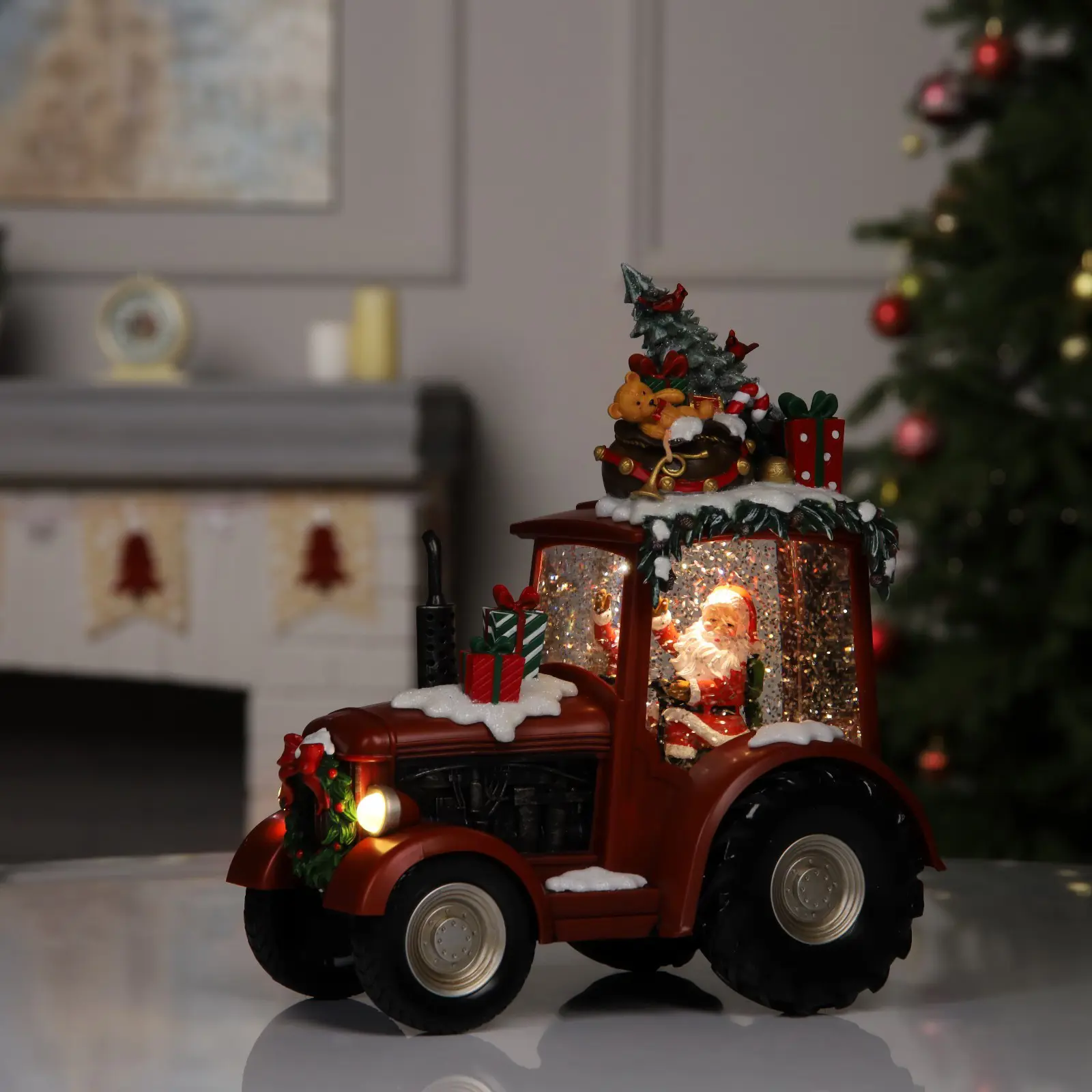 Изображение товара Светящаяся электрическая фигура Luazon Lighting Праздничный трактор 10511721 h 21 см
