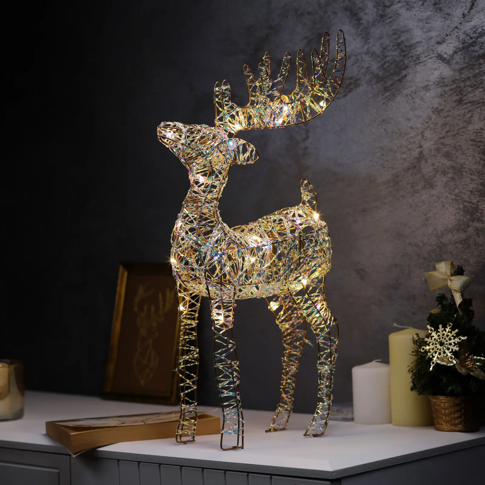 Изображение товара Светящаяся электрическая фигура Luazon Lighting Оленёнок 10439499 h 40 см