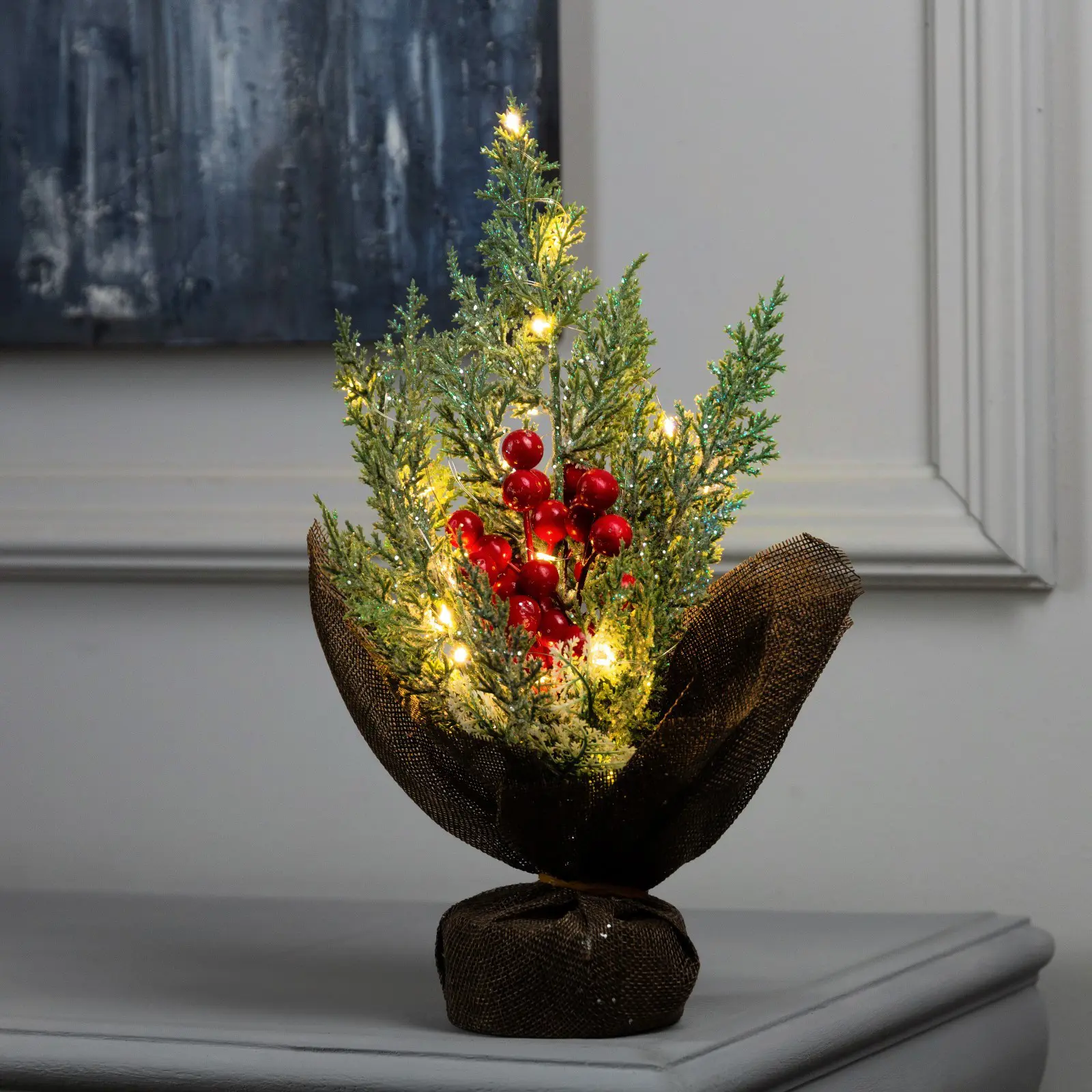 Изображение товара Светящаяся электрическая фигура Luazon Lighting Рябина под снегом 10487821 h 32 см