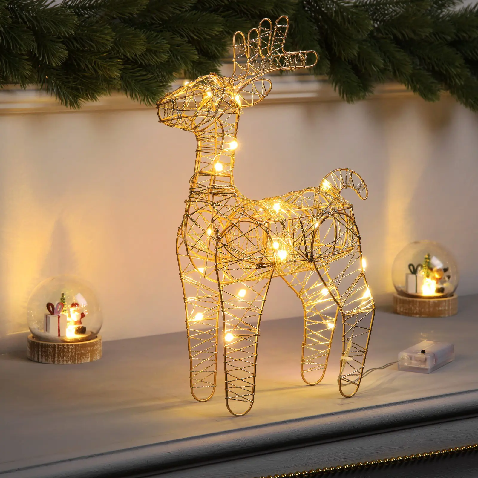 Изображение товара Светящаяся электрическая фигура Luazon Lighting Олень бежевый 10471494 h 35 см