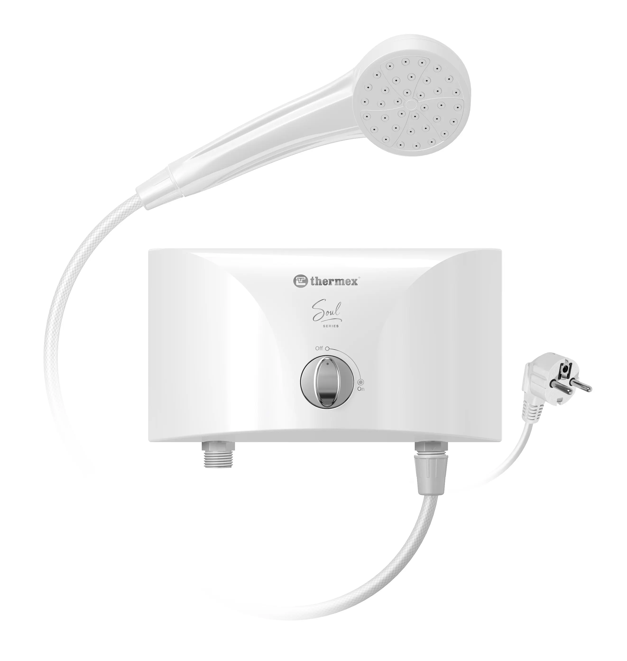 Изображение товара Проточный электрический водонагреватель Thermex Soul 3500 shower 3.5 кВт белый с душевой лейкой