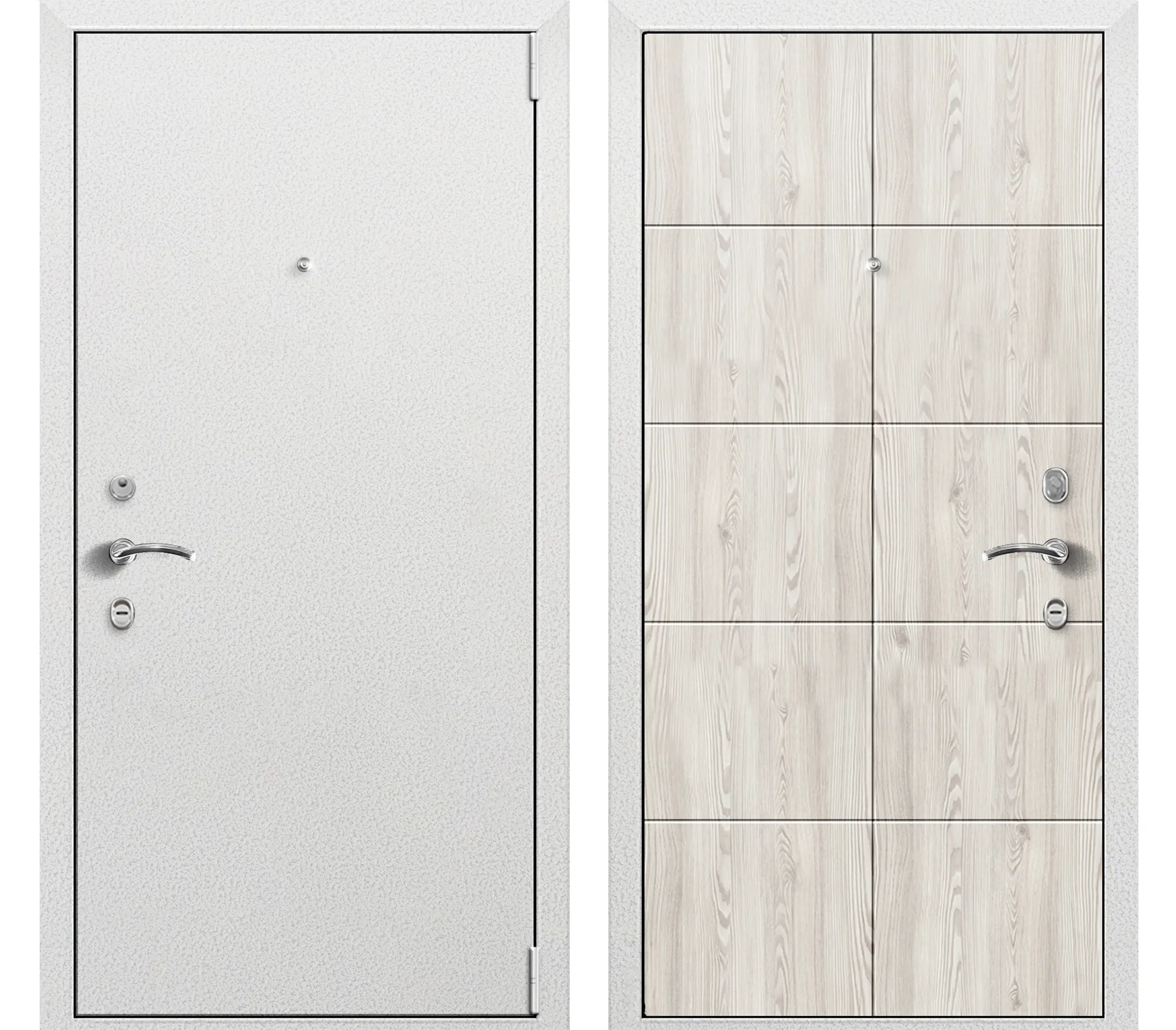 Изображение товара Входная дверь Такт-тайм Комфорт Лайт 7 правый 180x95см антик белый серебро