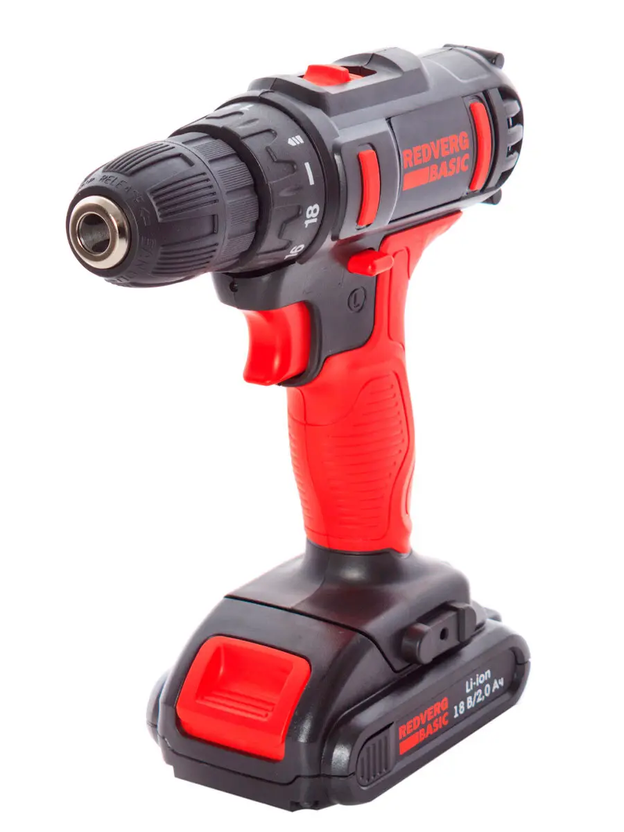 Изображение товара Аккумуляторный шуруповерт REDVERG Basic SD18LE/2-2 18 В Li-Ion Бренд: REDVERG