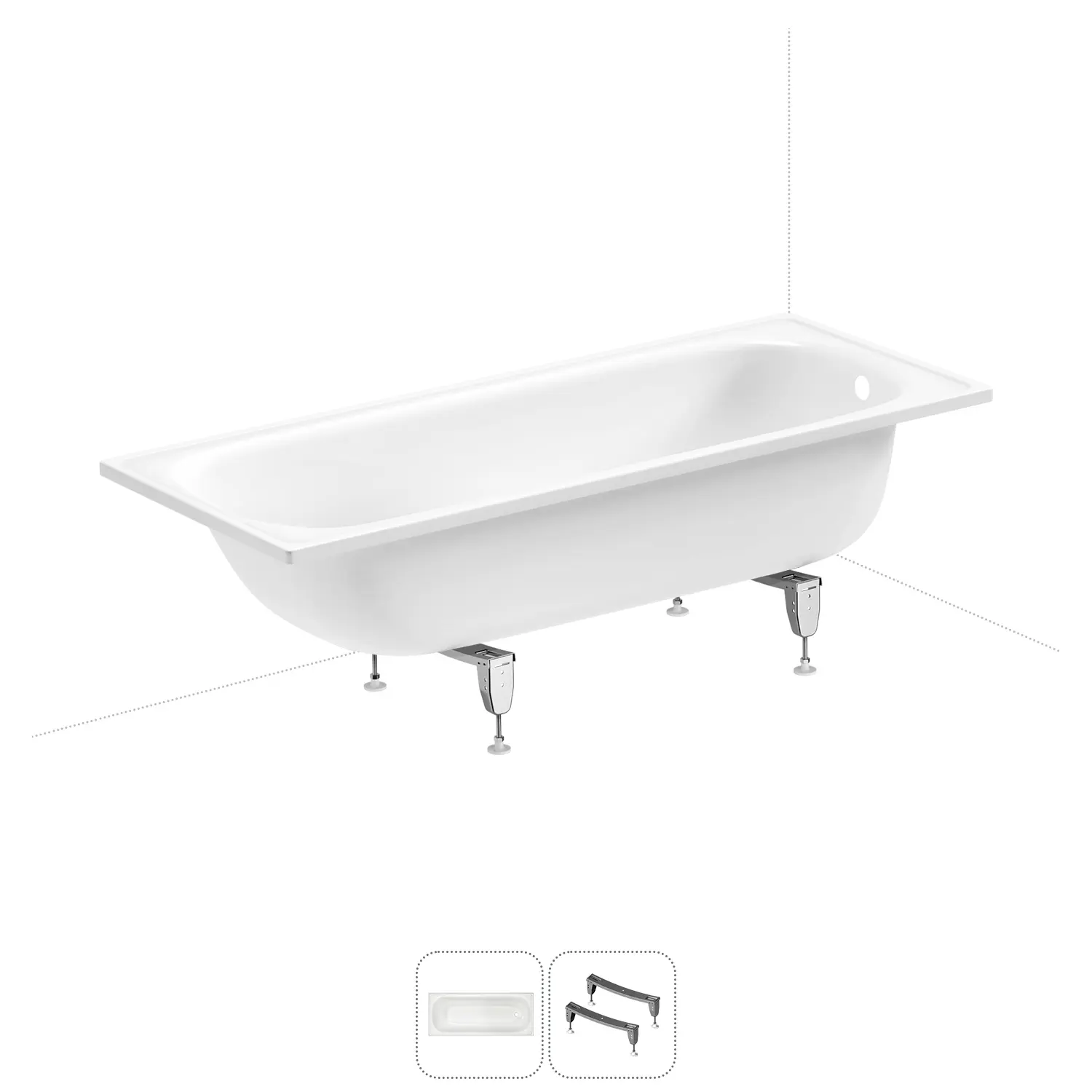 Изображение товара Стальная прямоугольная ванна Sanitana BLB Europa 170x70 см белый цвет