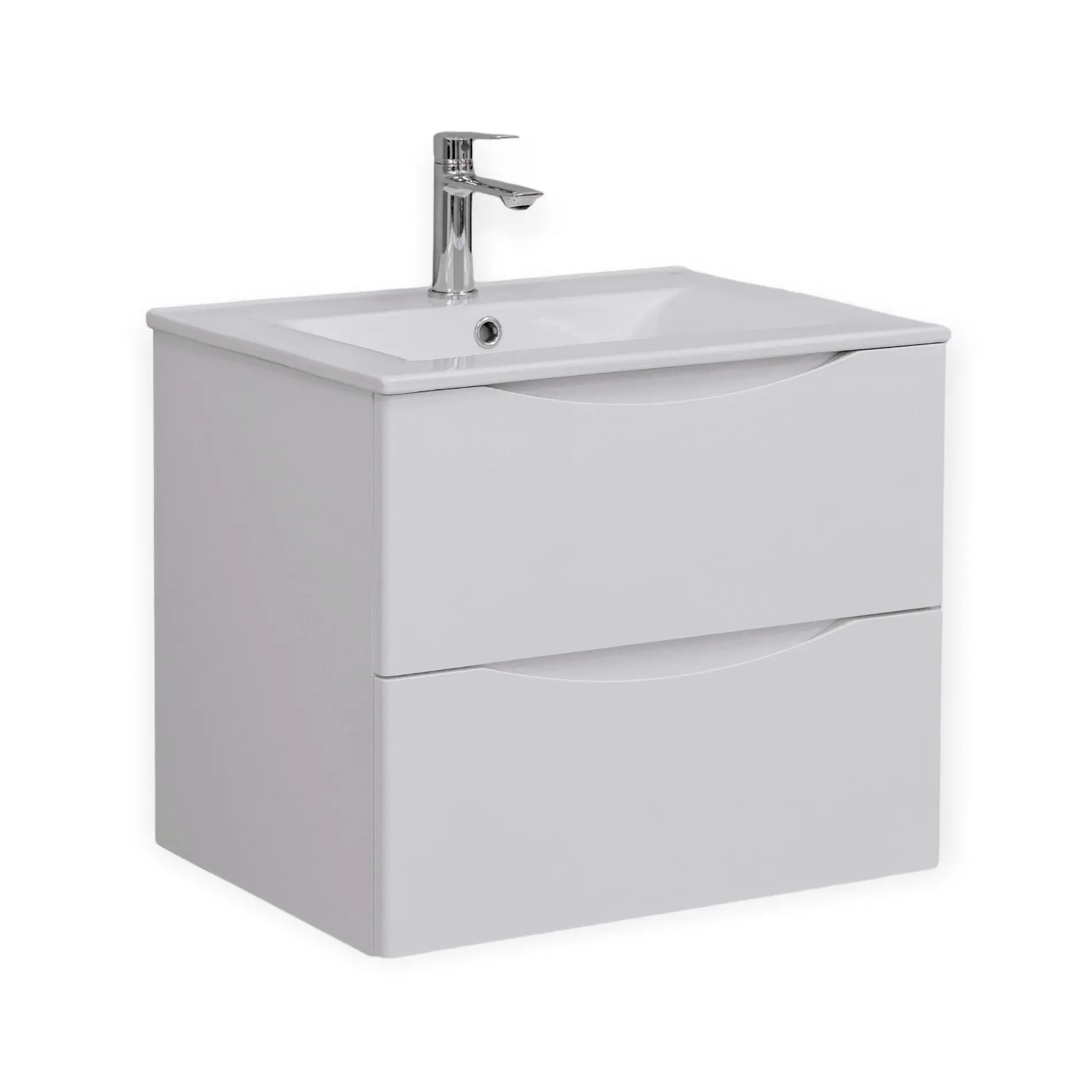 Изображение товара Тумба для ванной Bond Wave T01600-S05W подвесная 60 белая c белой раковиной S05-600